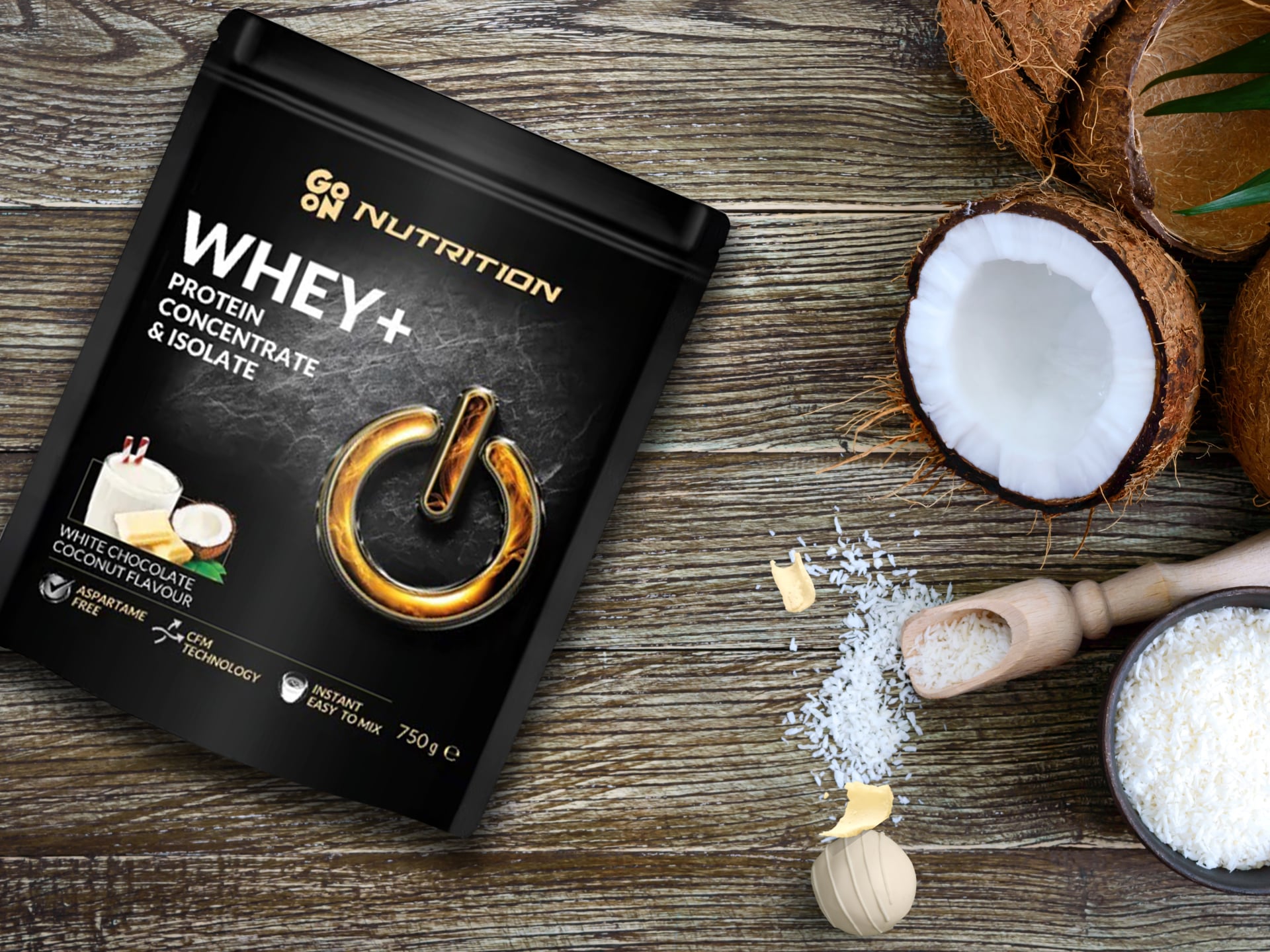 proteinový doplněk WPC WPI bílá čokoláda kokos