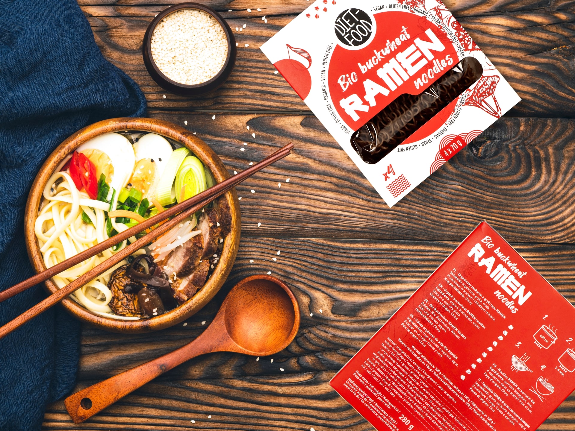 diet food bio buckwheat ramen noodles makaron gryczany kuchnia azjatycka