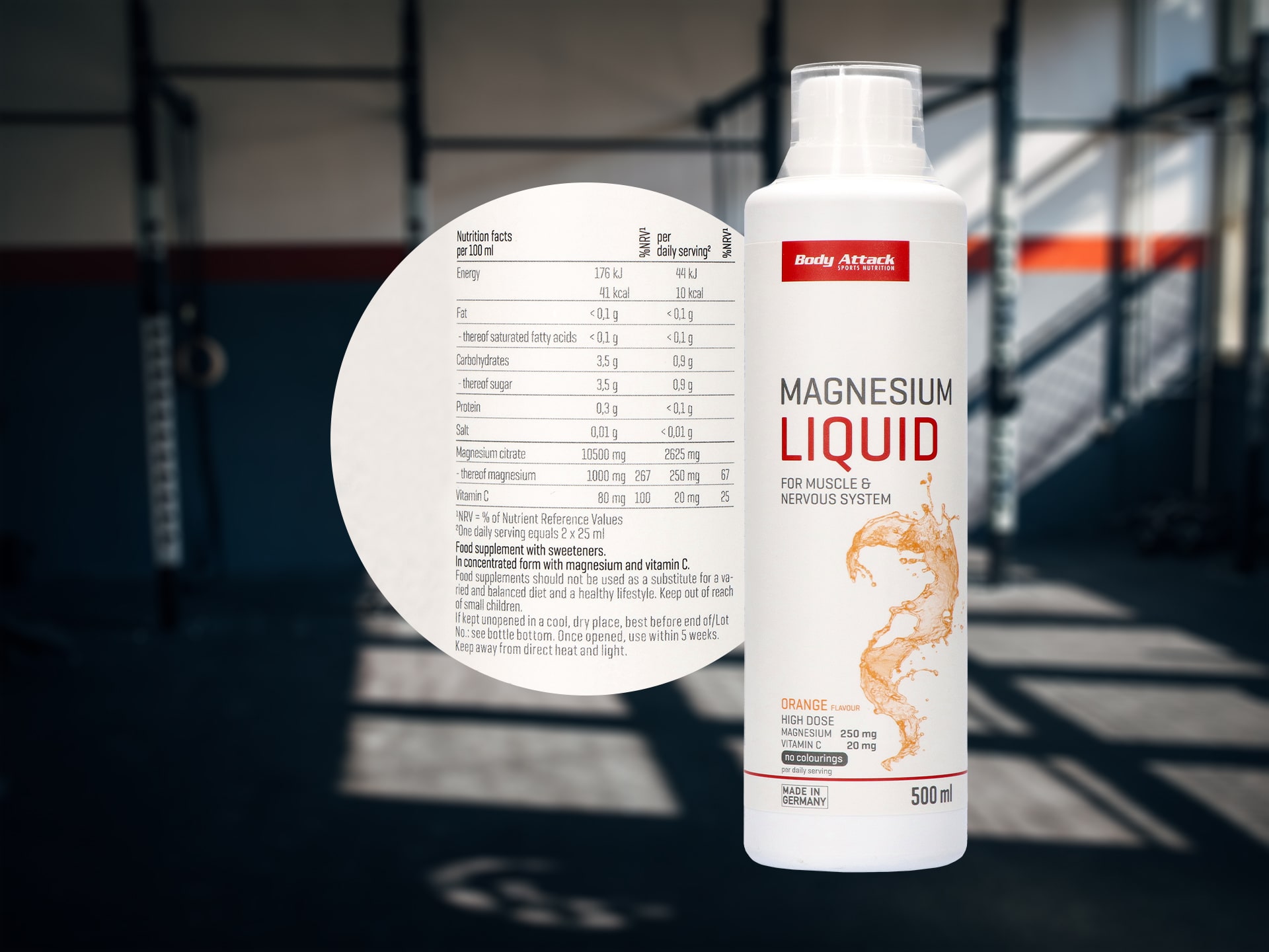 BODY ATTACK Magnesium Liquid - 500ml - Orange