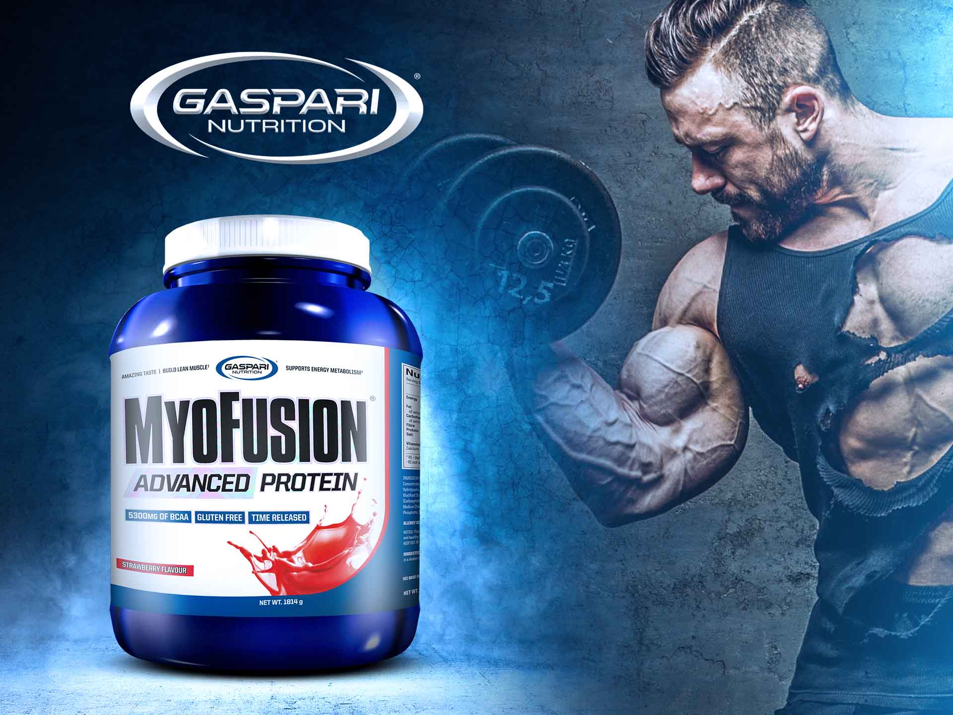 Gaspari nutrition myofusion 1814g strawberry