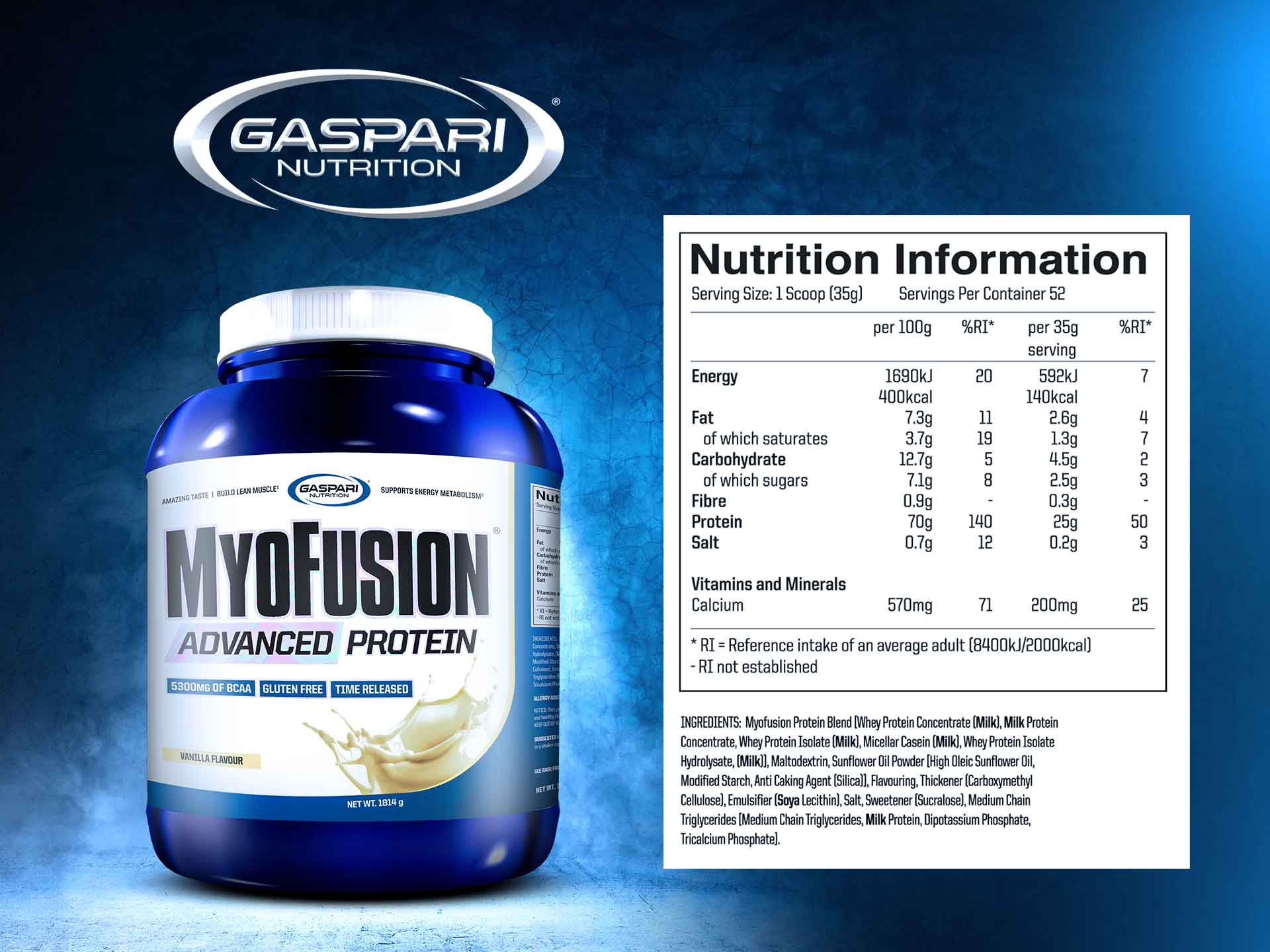 Gaspari nutrition myofusion 1814g biało wielofrakcyjne