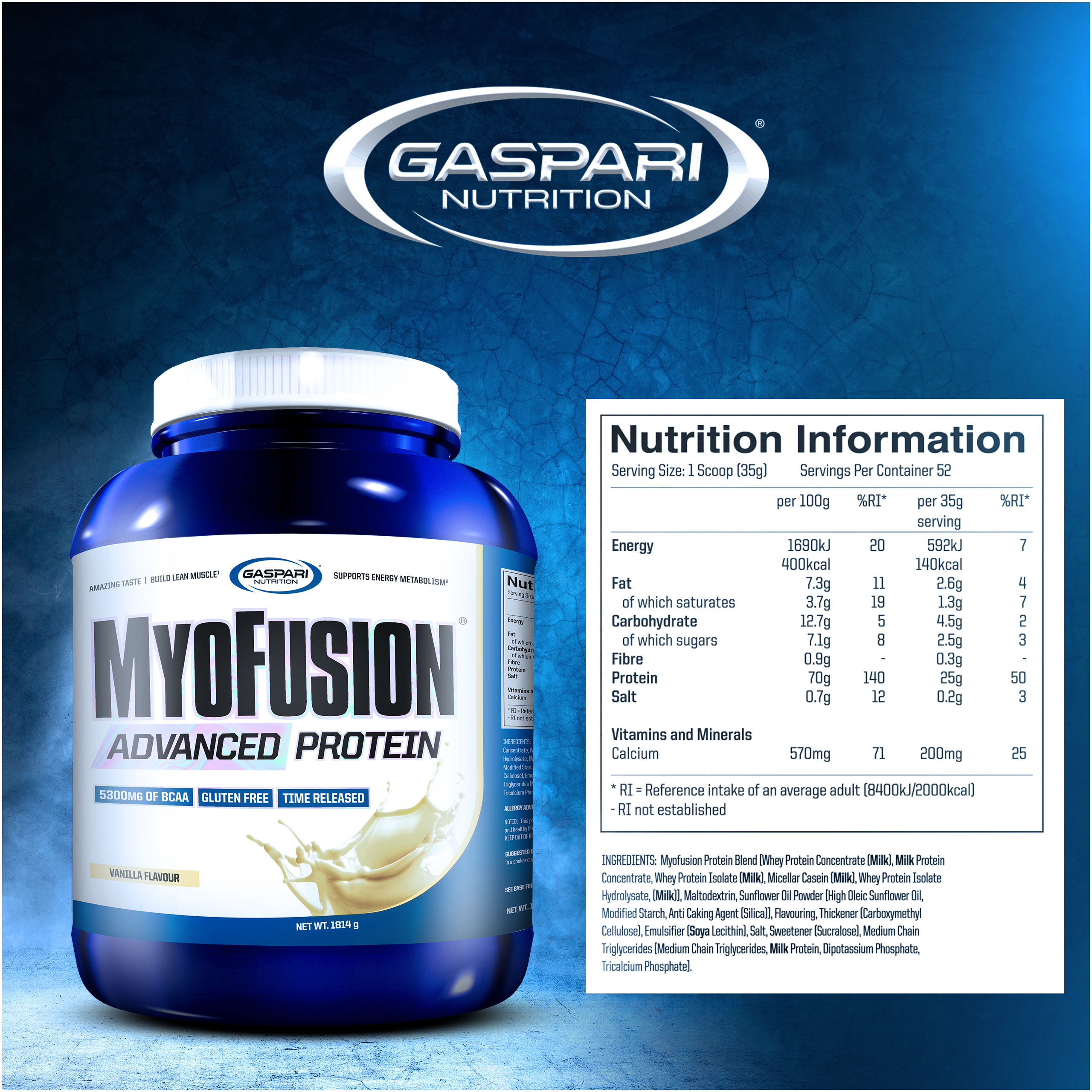 Aminokyseliny Myofusion Advanced EU - 500g vanilka