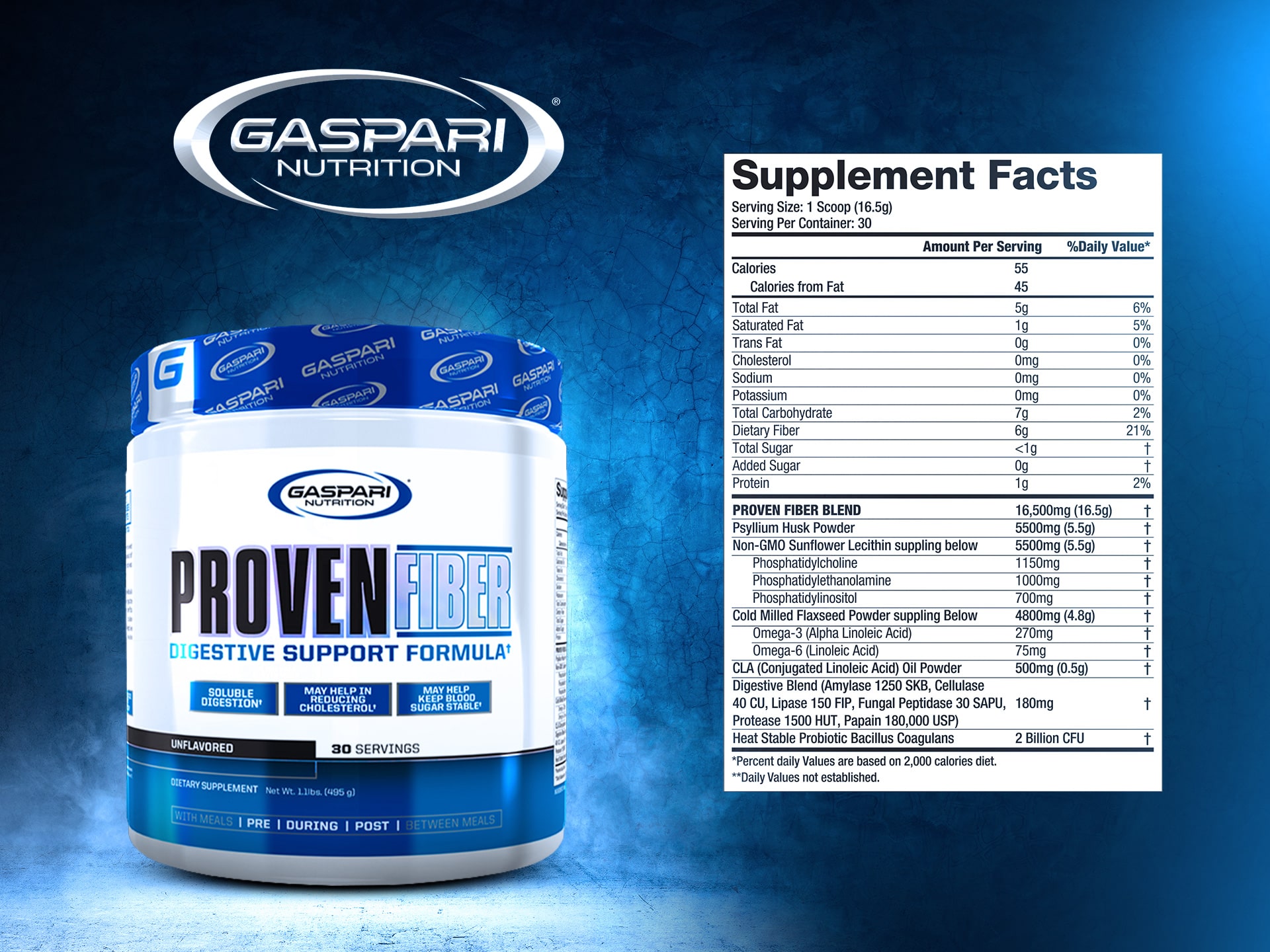 GASPARI NUTRITION Proven Fiber - 495g hubnutí trávení metabolismus