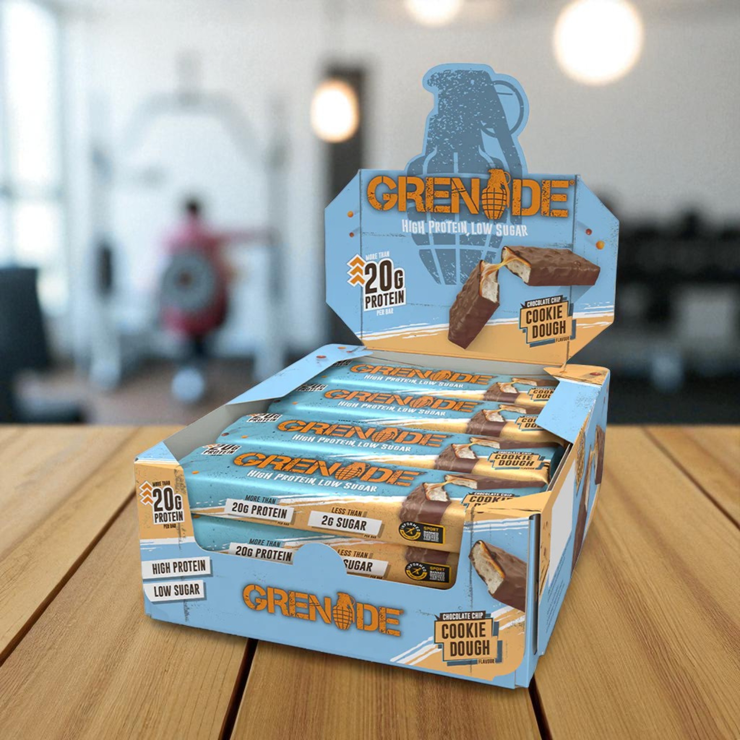 GRENADE - Proteinová tyčinka - 60g x12 - ChocoChipCookieDou grenade_chocolate_chip_3_2560_x_2560