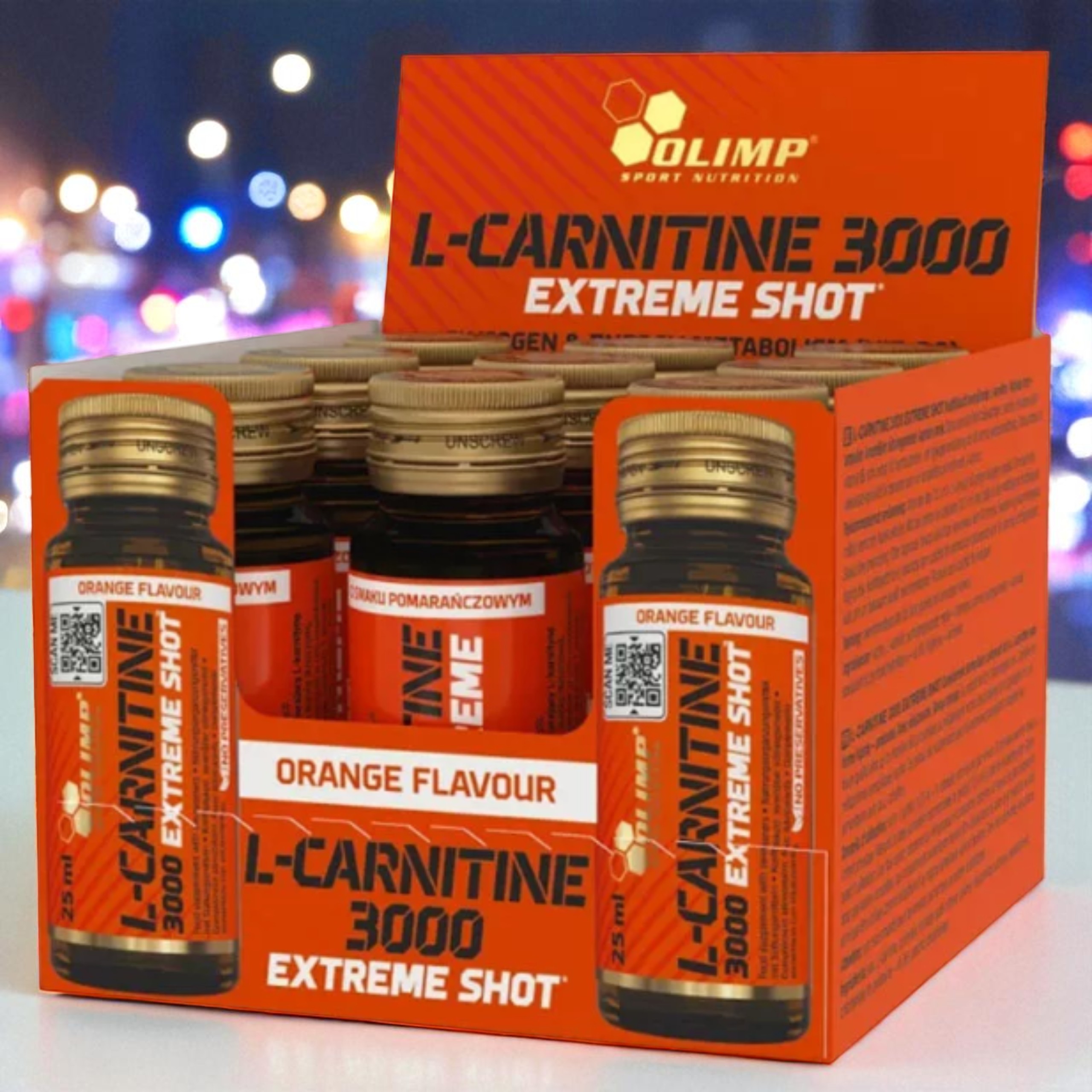 OLIMP - L-Carnitine 3000 Extreme Shot - 9x 25ml - Pomeranč lcarnitine_3000_orange_1_2560x2560