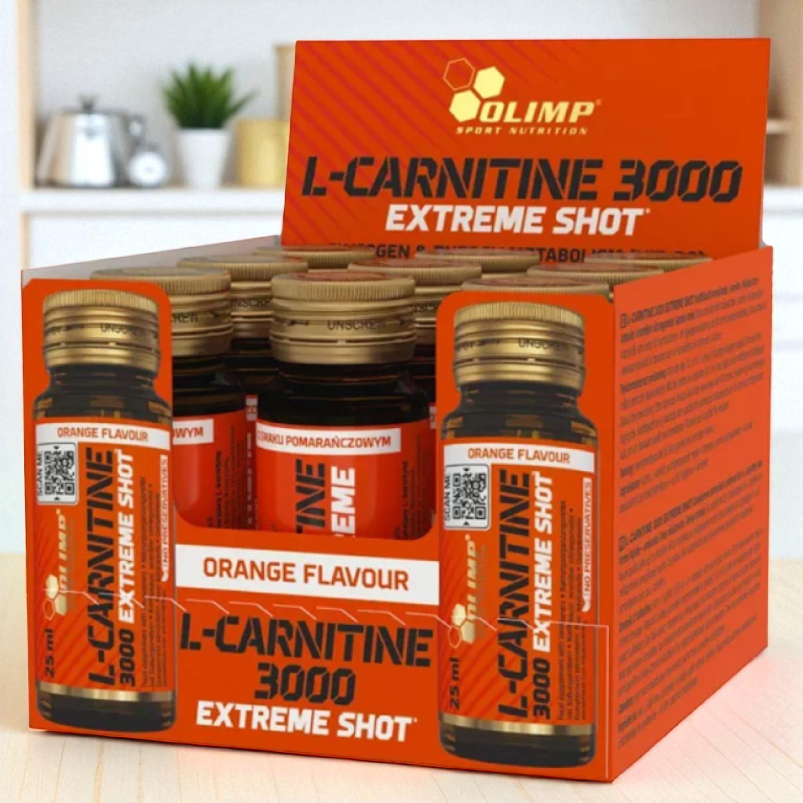 OLIMP - L-Carnitine 3000 Extreme Shot - 9x 25ml - Pomeranč lcarnitine_3000_orange_2_2560x2560