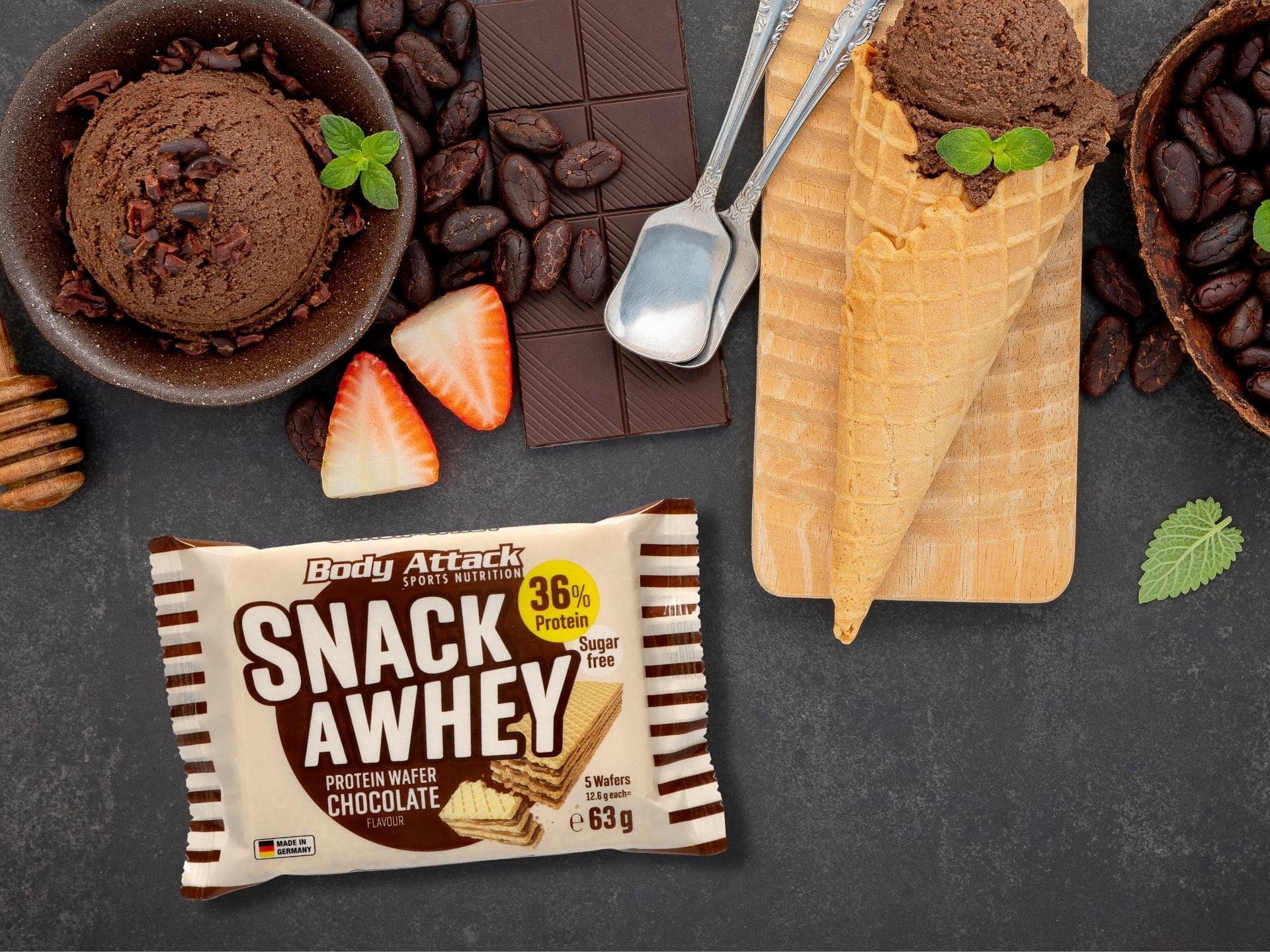 BODY ATTACK Snack a Whey 5 Wafers - 63g bílkovina