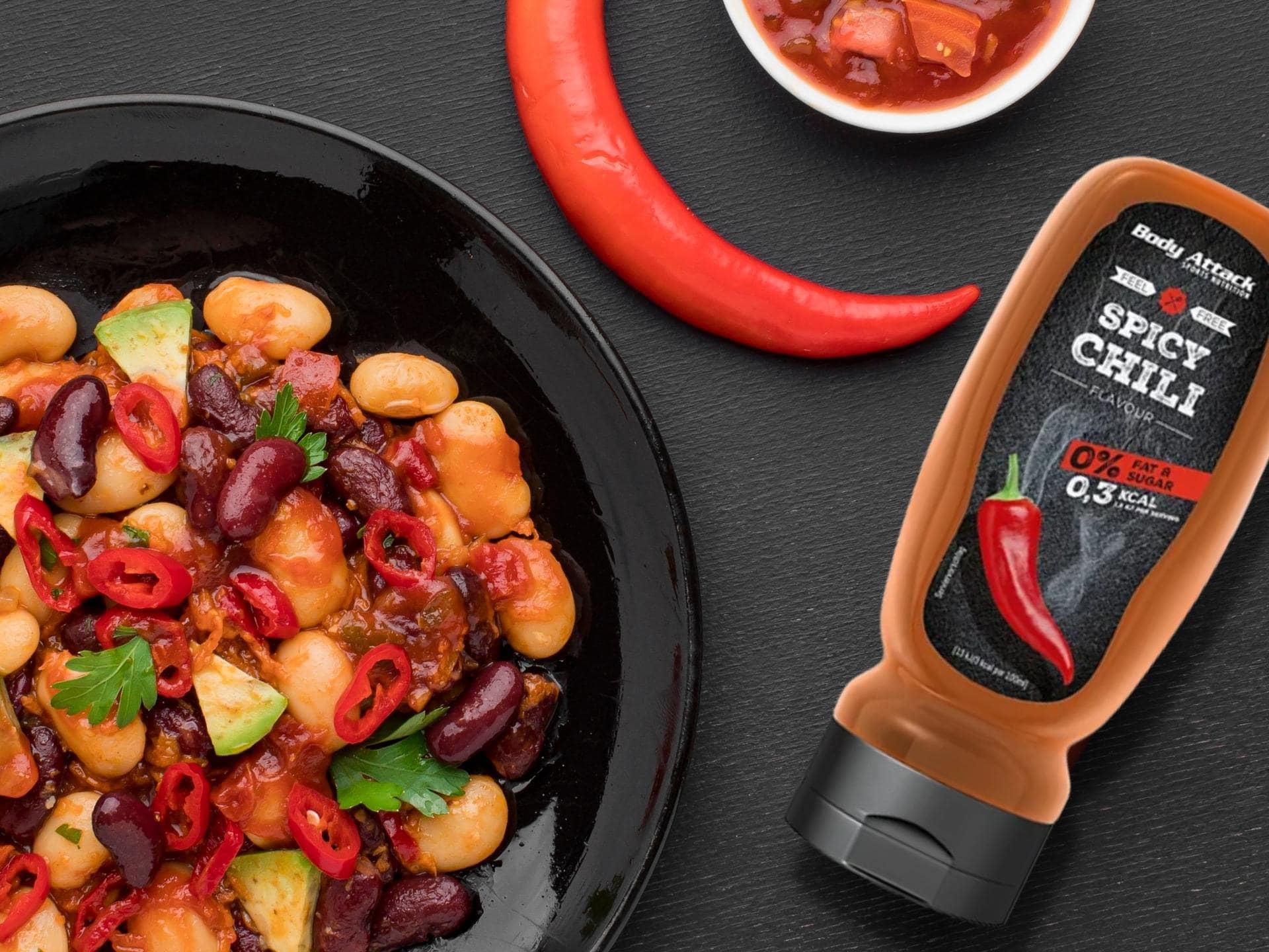 BODY ATTACK Spicy Chilli Sauce - 320ml sos 0 kcal