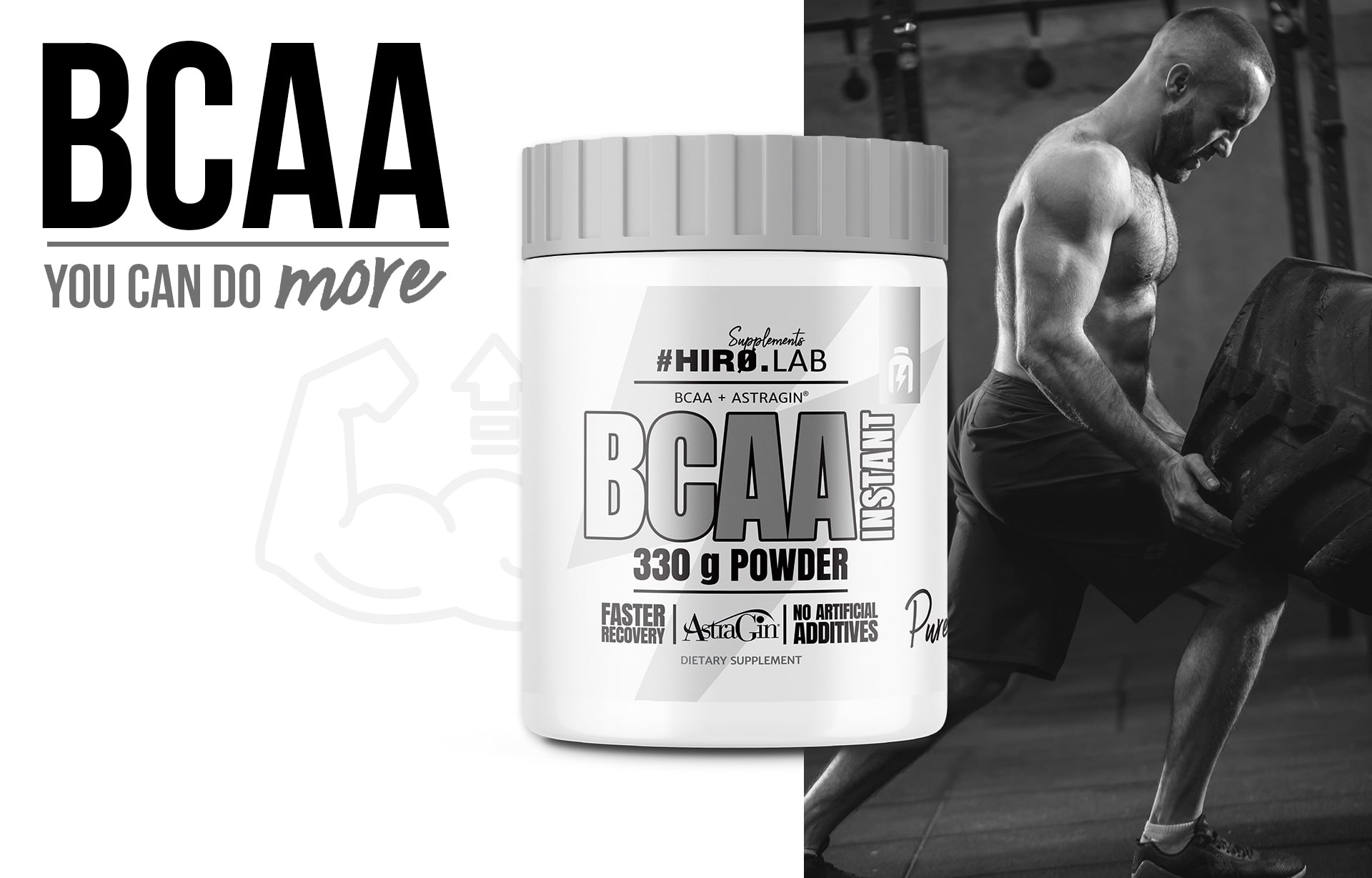 hiro.lab bcaa Pure Instant Powder - 330g dzia42anie