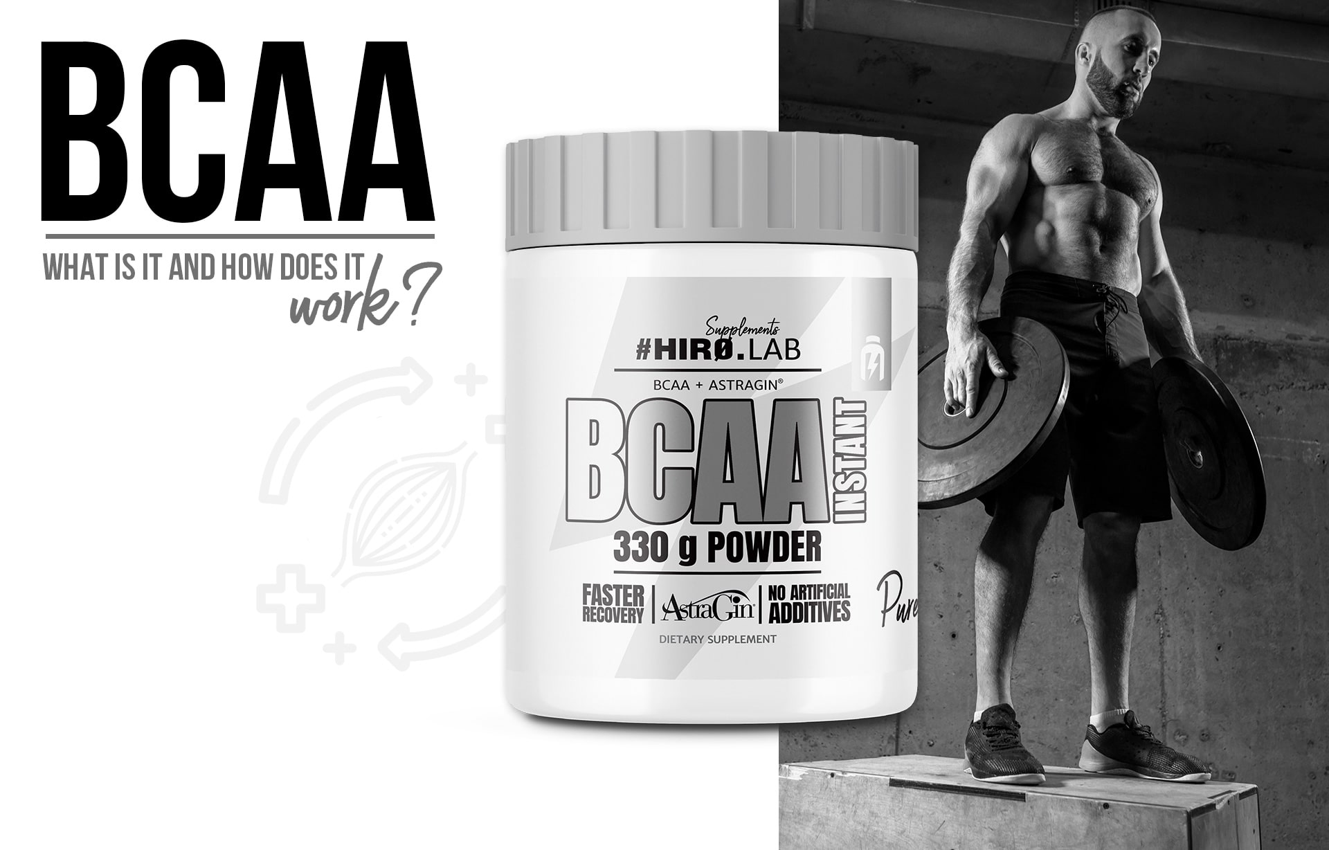 hiro.lab bcaa Pure Instant Powder - 330g dzia42anie