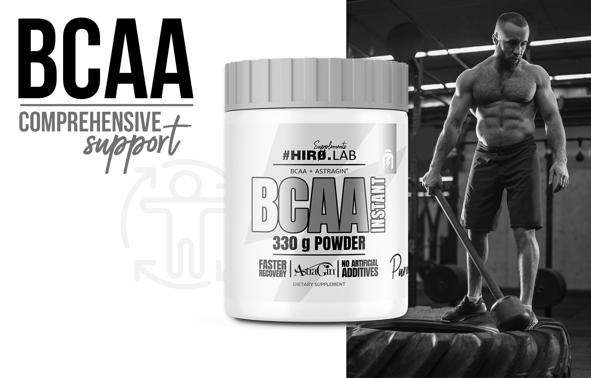 hiro.lab bcaa Pure Instant Powder - 330g regeneracja