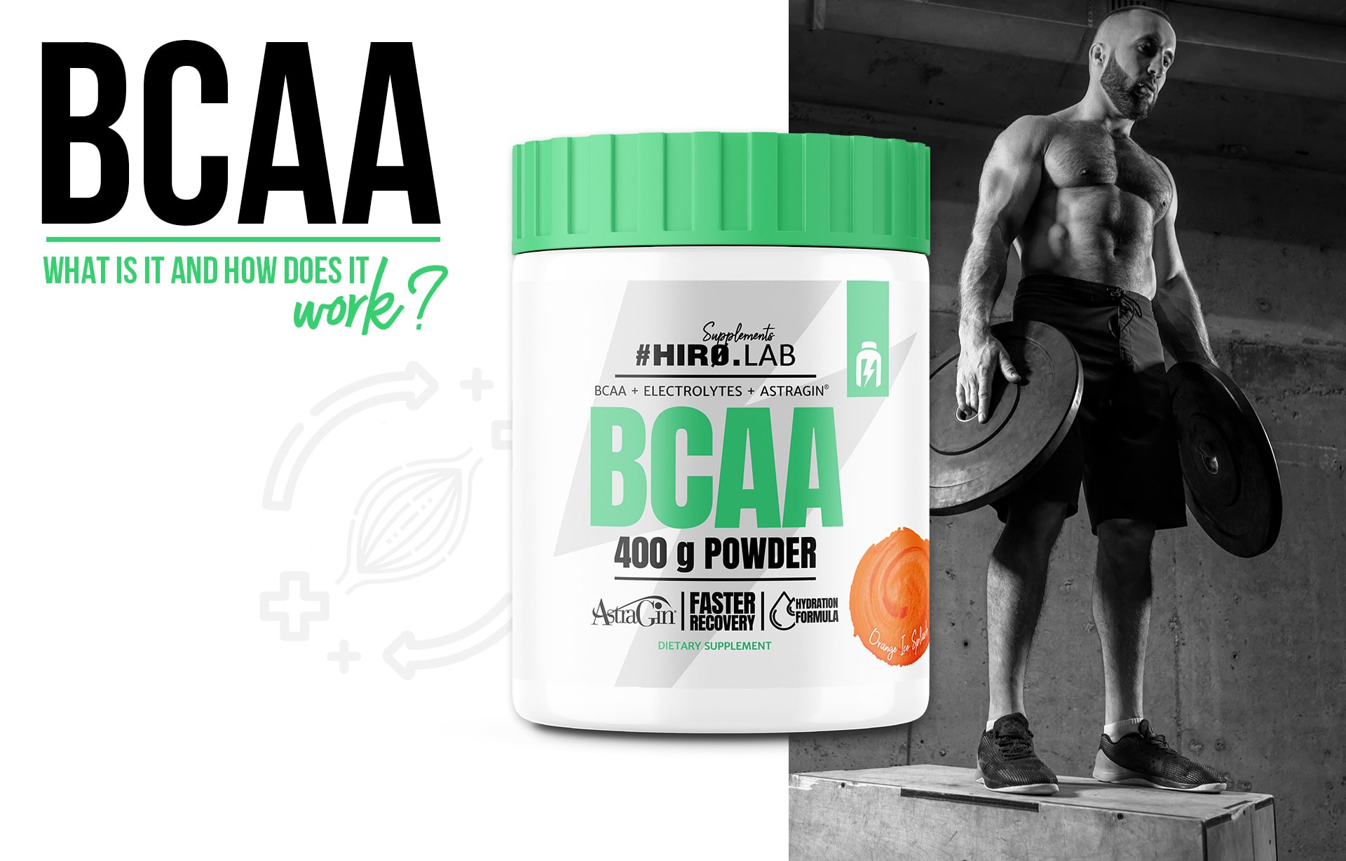 hiro.lab bcaa powder 400g orange regeneracja