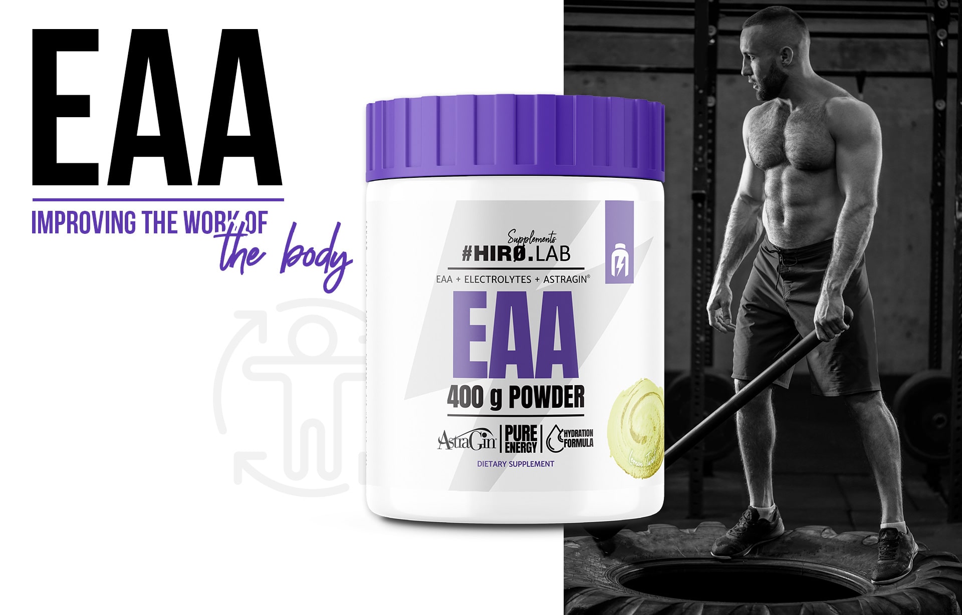 HIRO.LAB EAA 400g regenerace muskulos astragin lemon