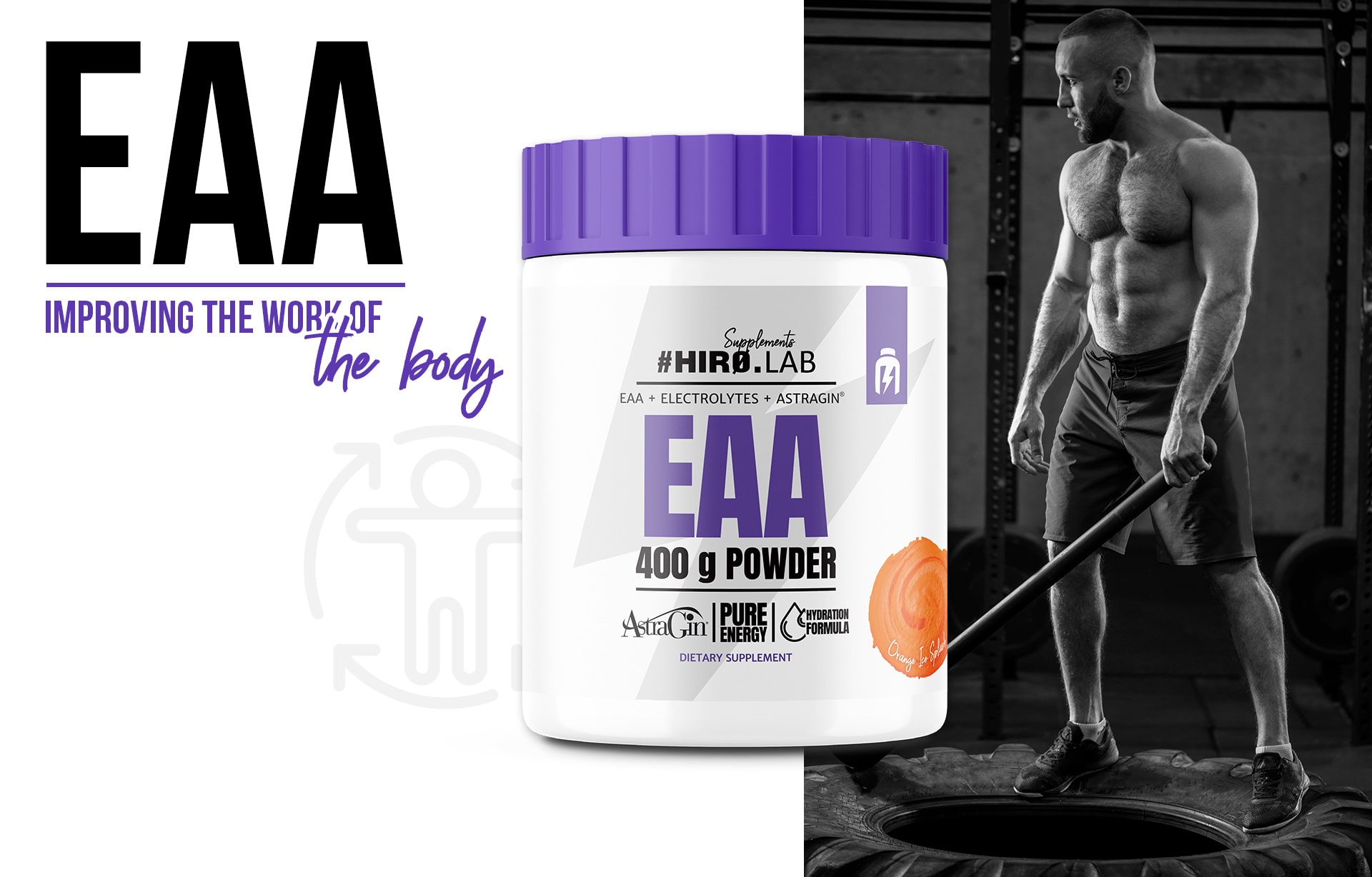 HIRO.LAB EAA 400g regenerace svalů astragin orange