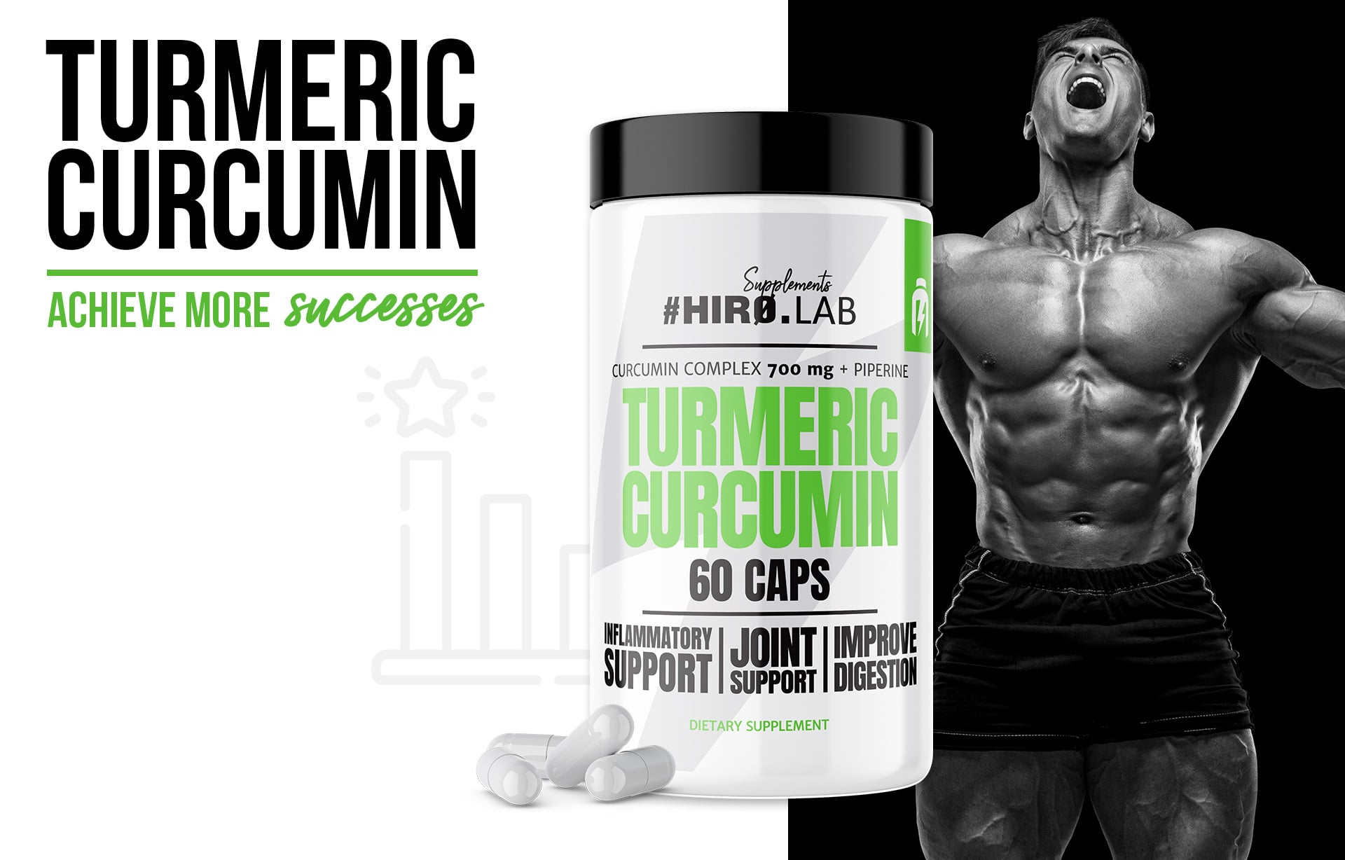HIRO.LAB Turmeric Curcumin - 60caps. zdraví infekce odolnost