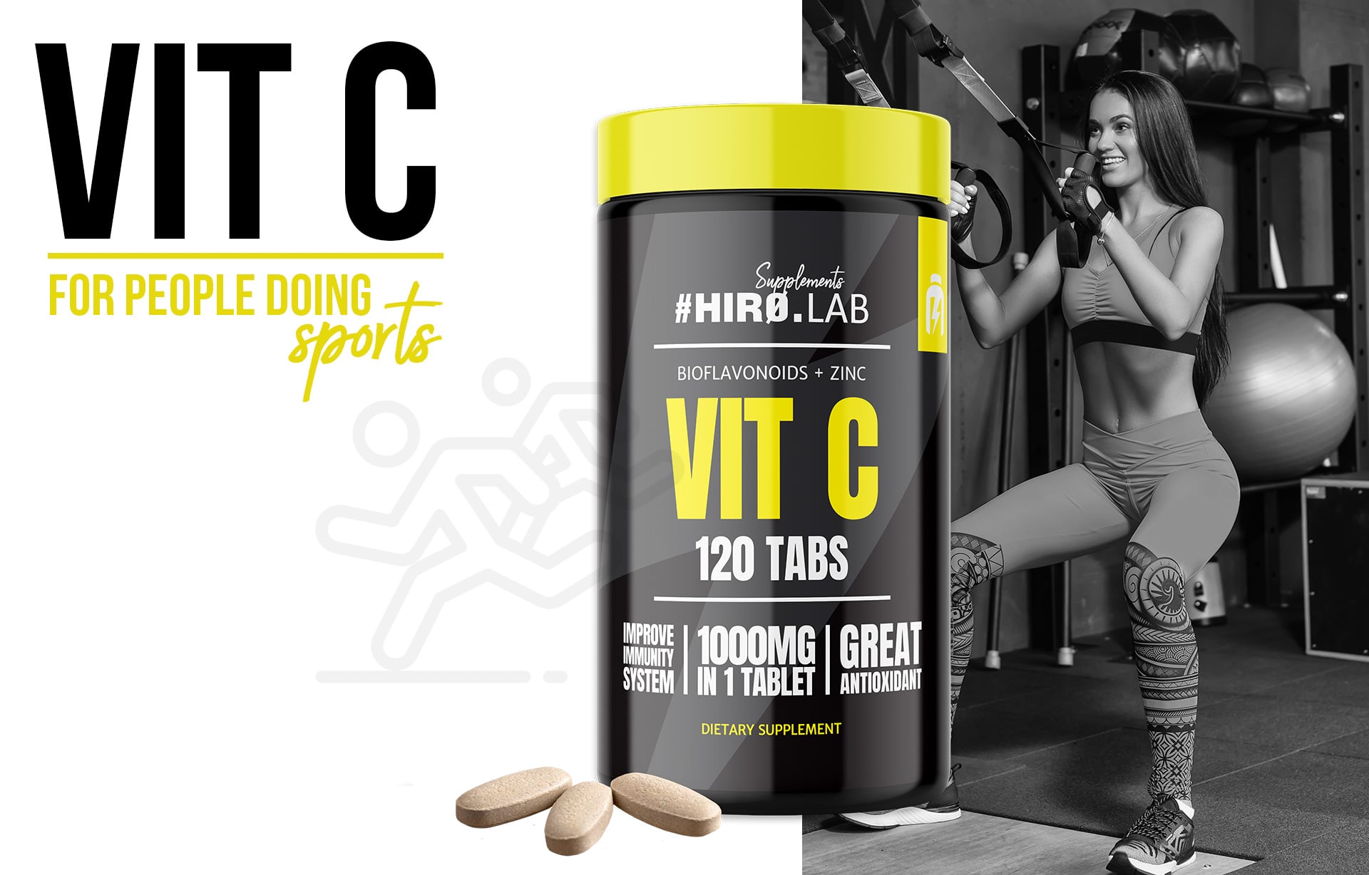 HIRO.LAB Vitamín C - 120tabs zdravé kosti