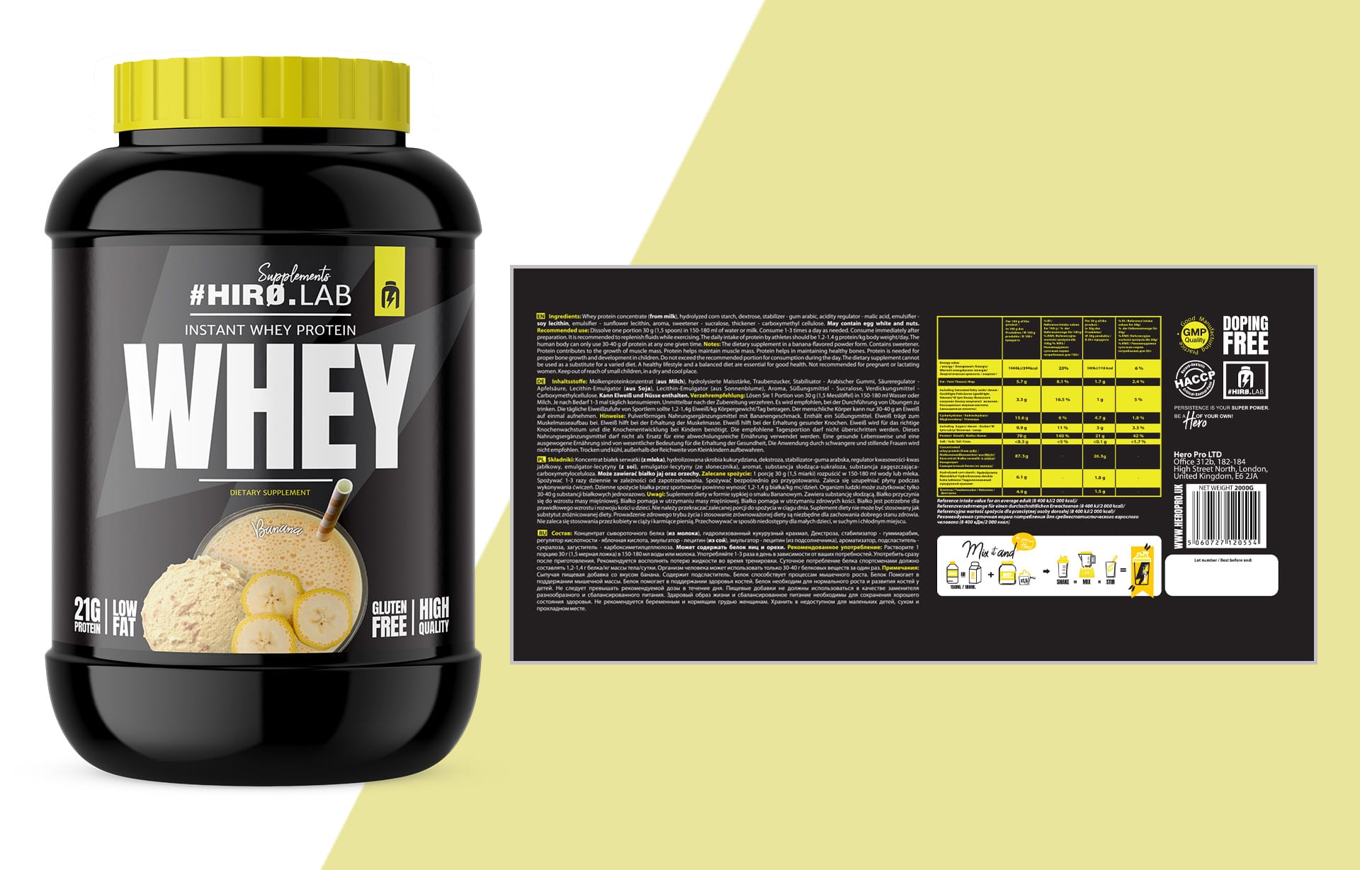 whey 2000g protein bílkovina whey Banana