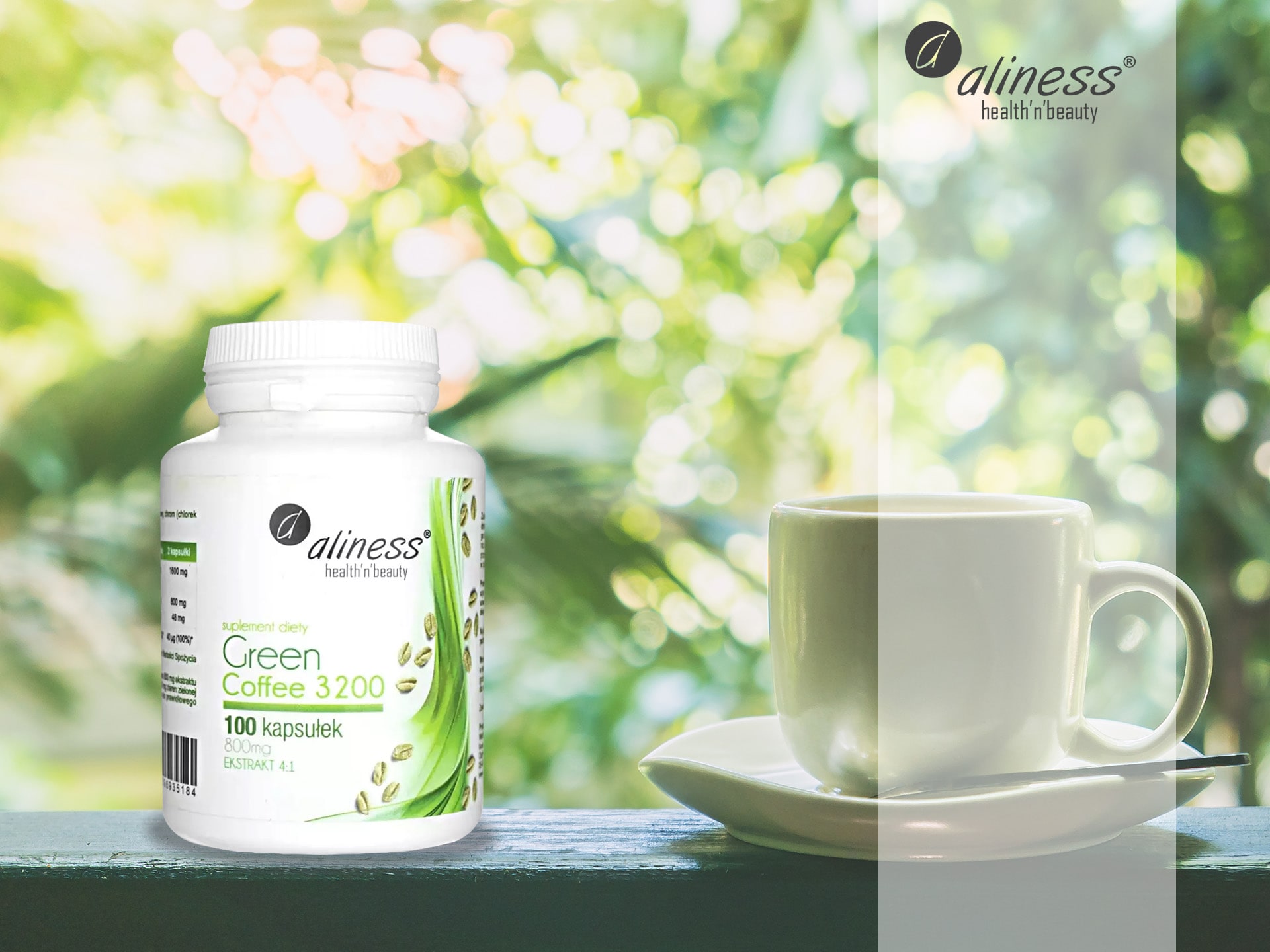Aliness - Green Coffee 3200 - extrakt ze zelené kávy