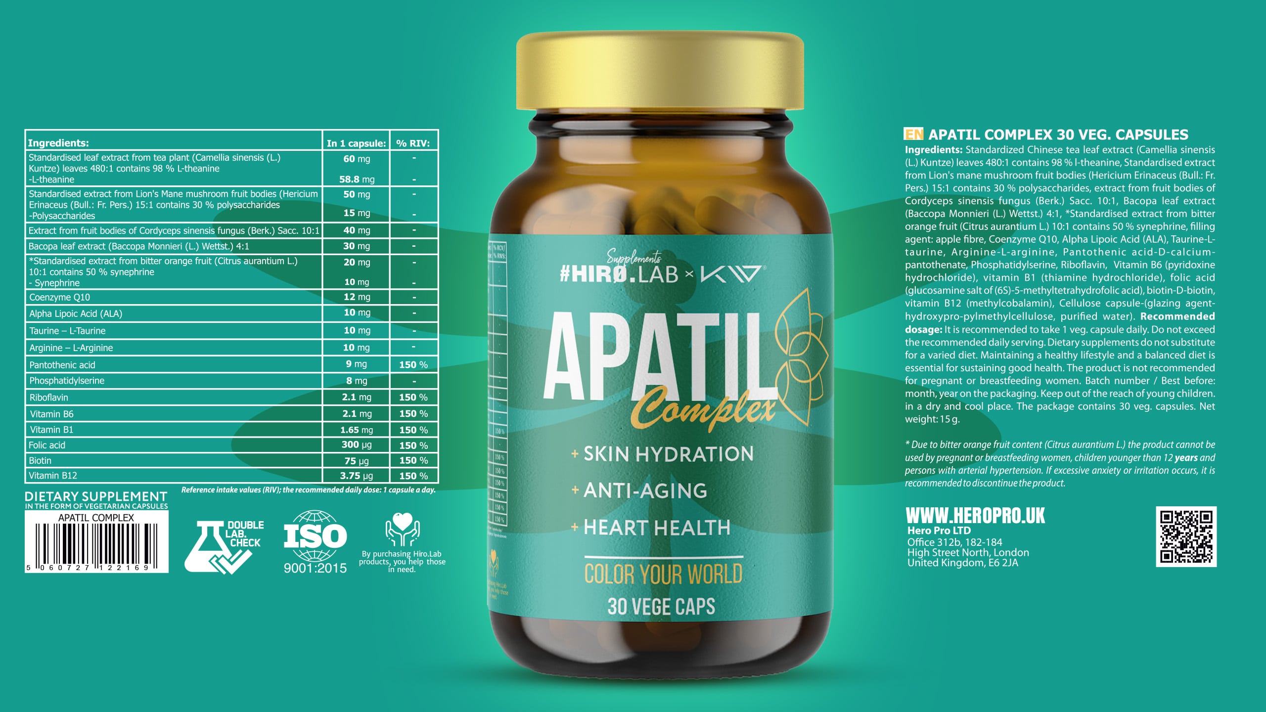 Hiro.Lab x Kamila Wybrańczak - Apatil Complex - hydratace pokožky, adaptogeny