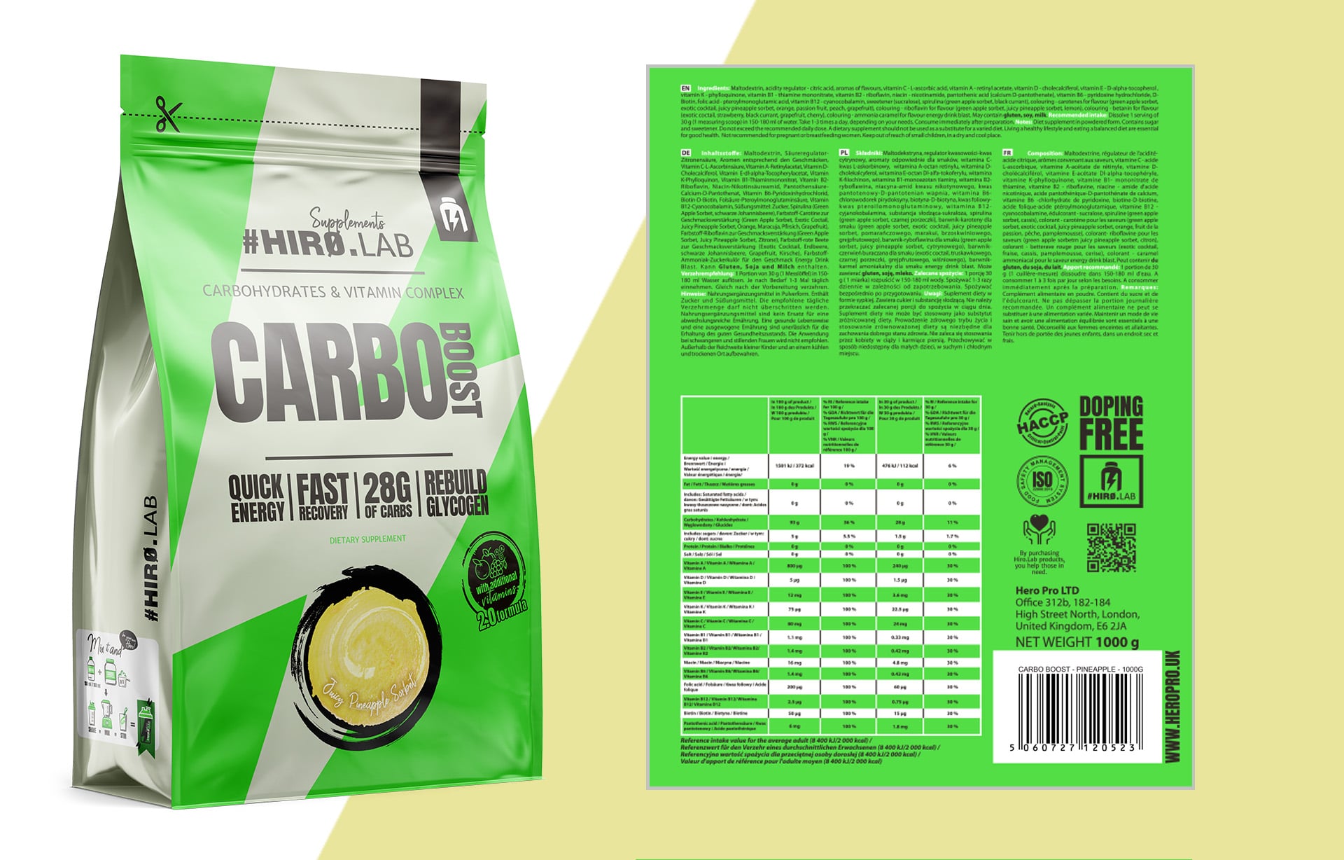 Hiro.Lab - Carbo Boost - sacharidový doplněk na bázi maltodextrinu