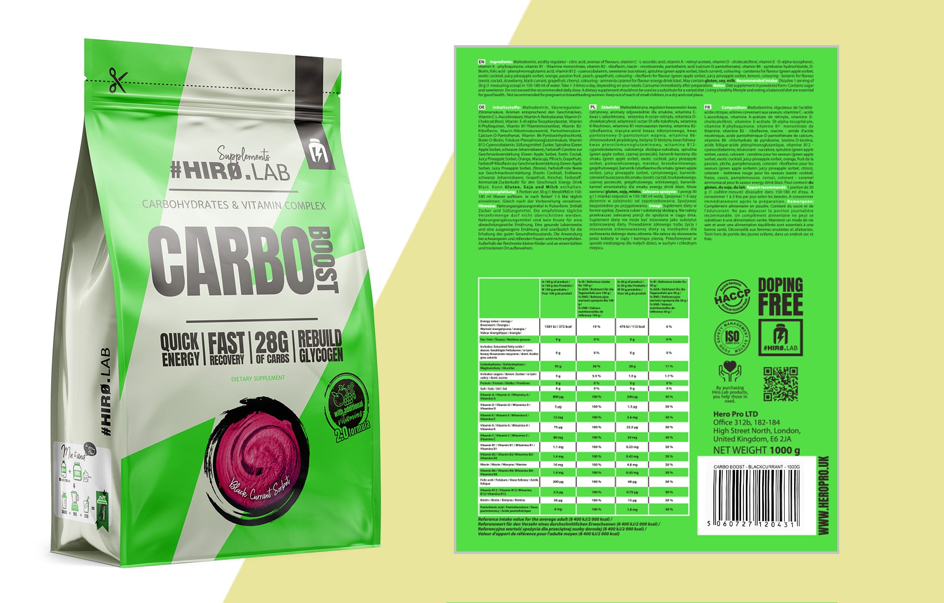 Hiro.Lab - Carbo Boost - sacharidový doplněk na bázi maltodextrinu