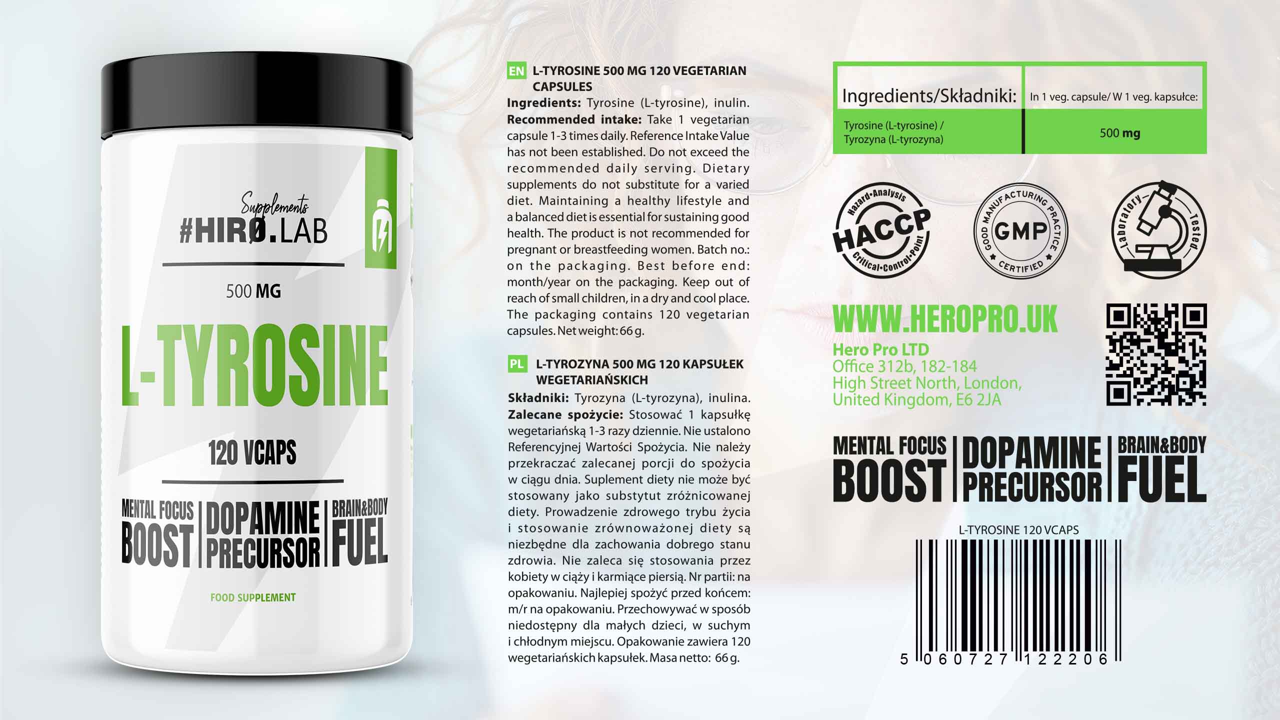 Hiro.Lab - L-tyrozin - produkce dopaminu