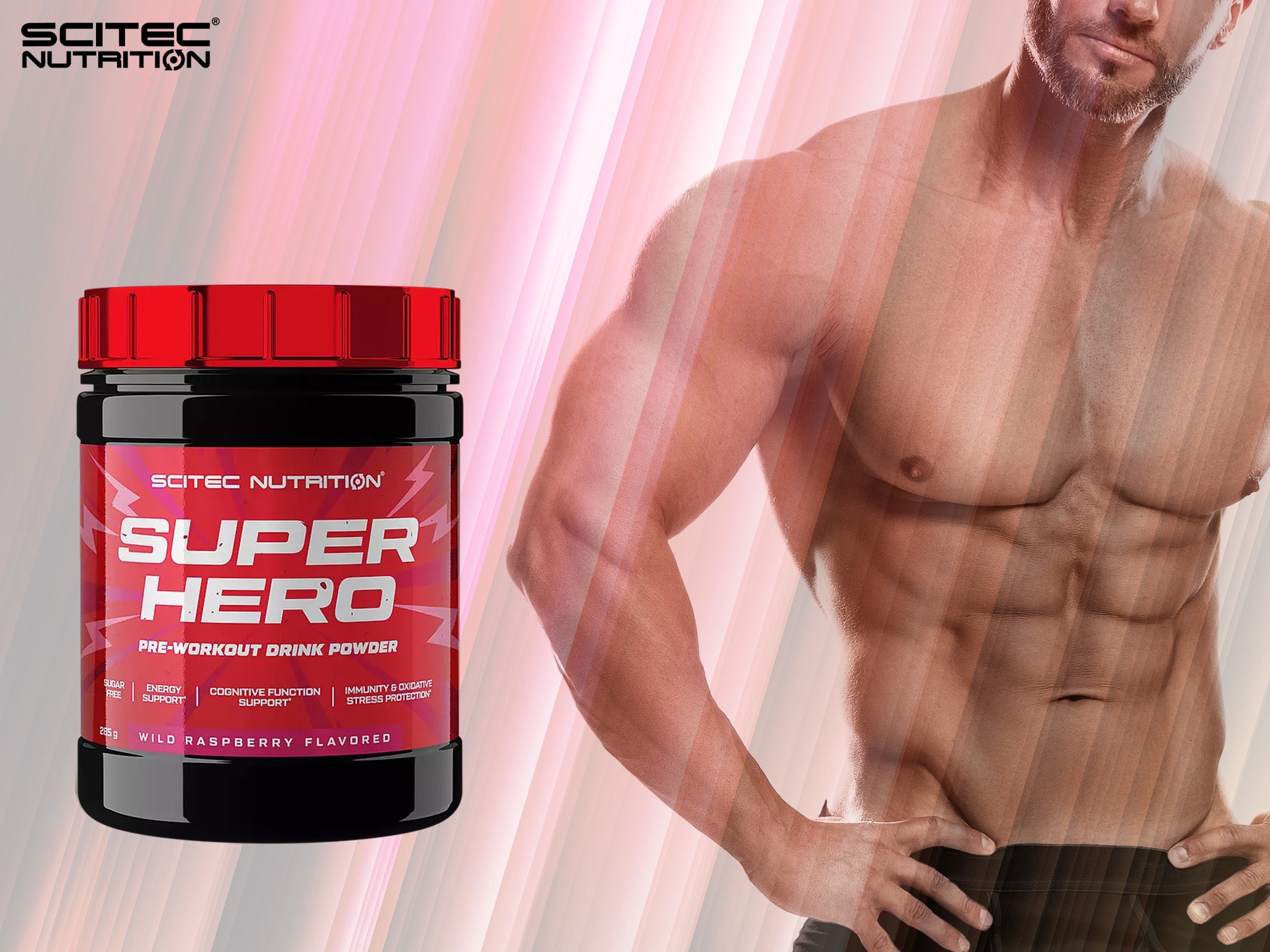Scitec - SuperHero - předtréninkovka s přídavkem cholinu a koenzymu Q10