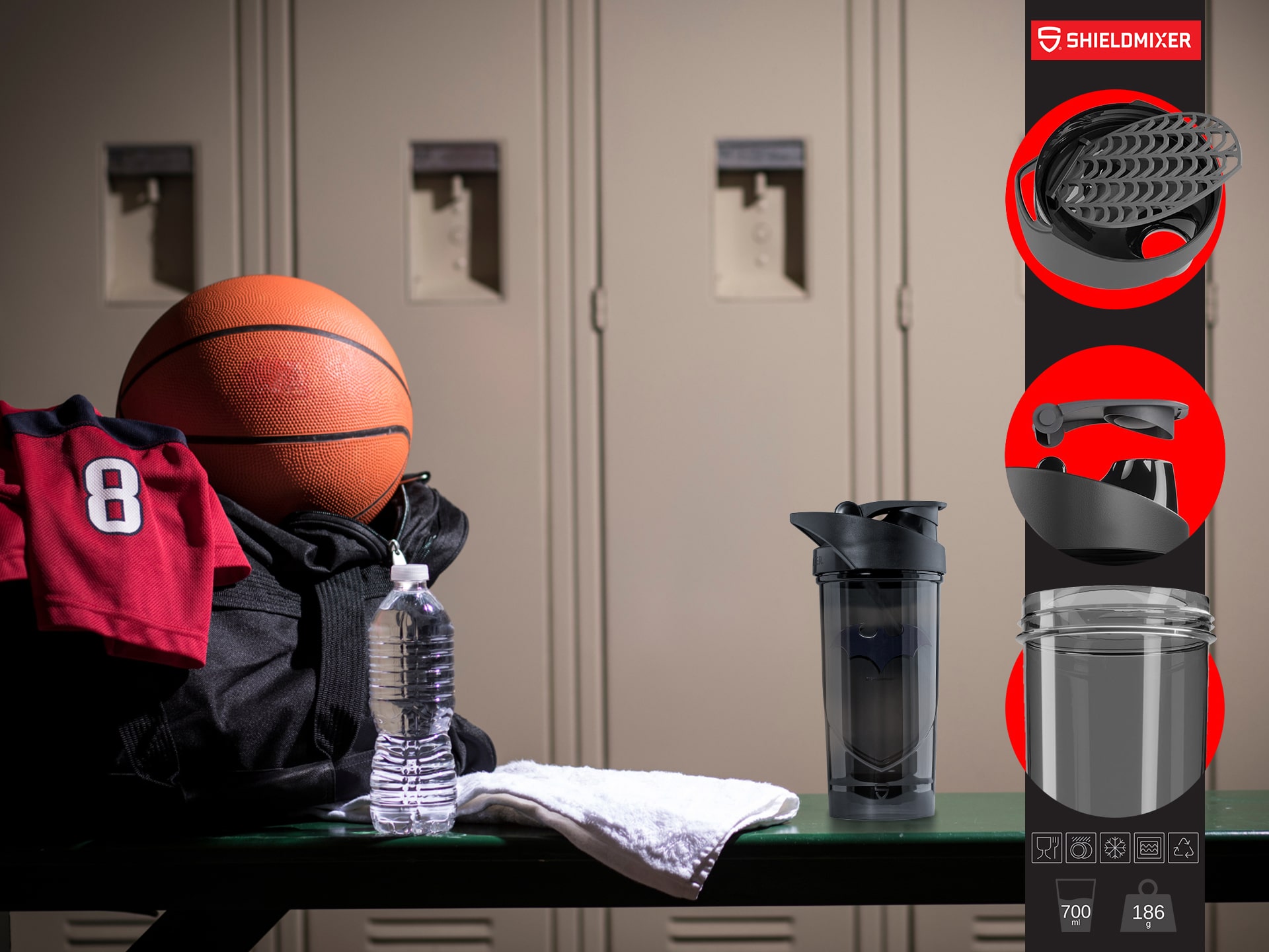 Shieldmixer - Shaker Hero Pro - 700ml - Batman Dark