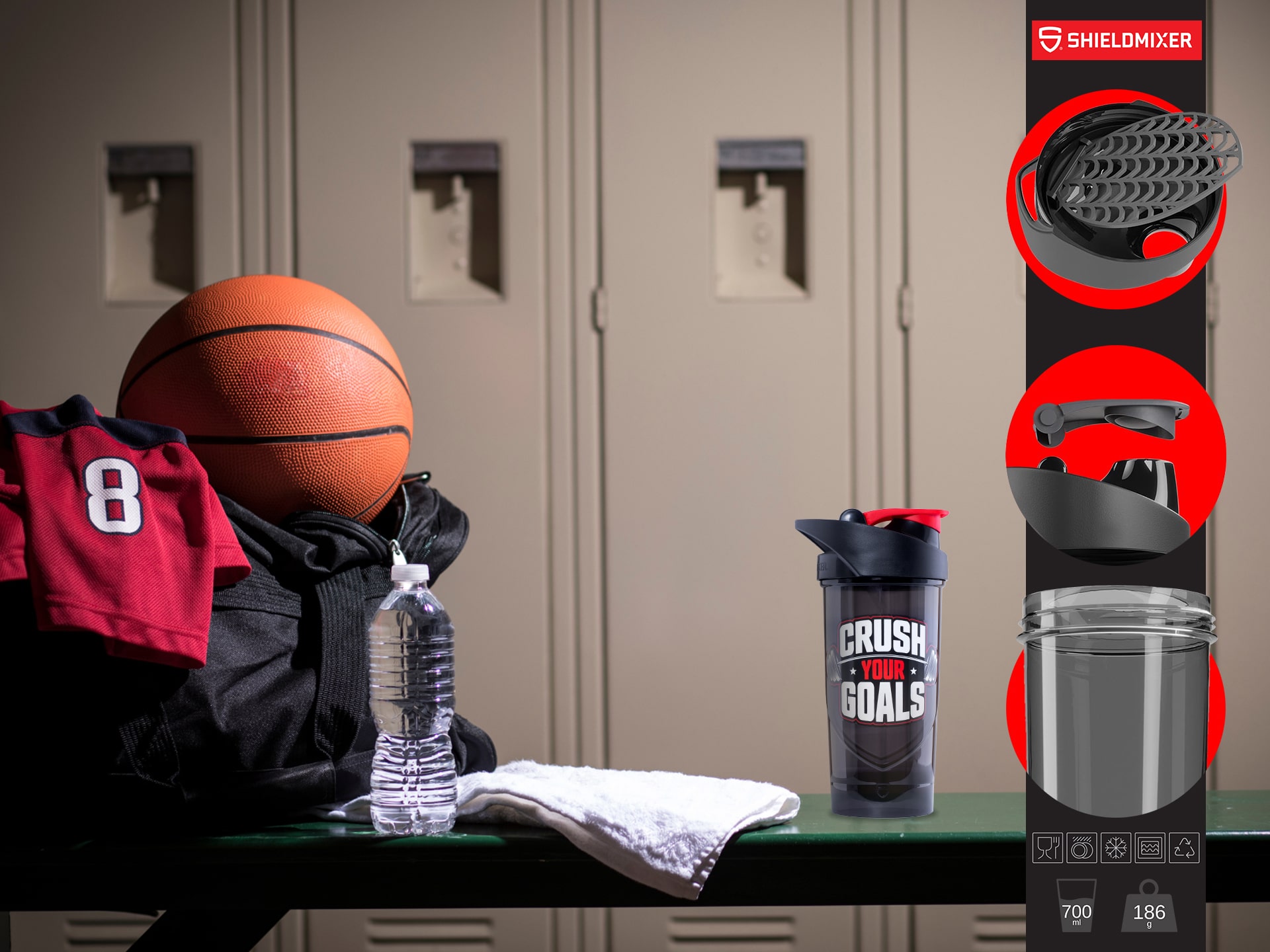 Shieldmixer - Shaker Hero Pro - 700ml - Crush Your Goals