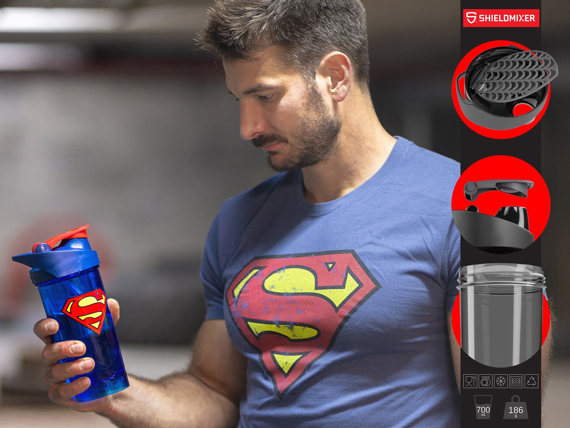 Shieldmixer - Shaker Hero Pro - 700ml - Superman Classic