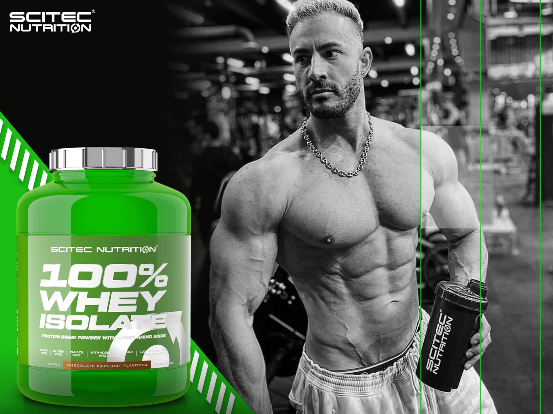 Scitec - izolat bílkovin čokoládově-oříškový - 100% Whey Isolate