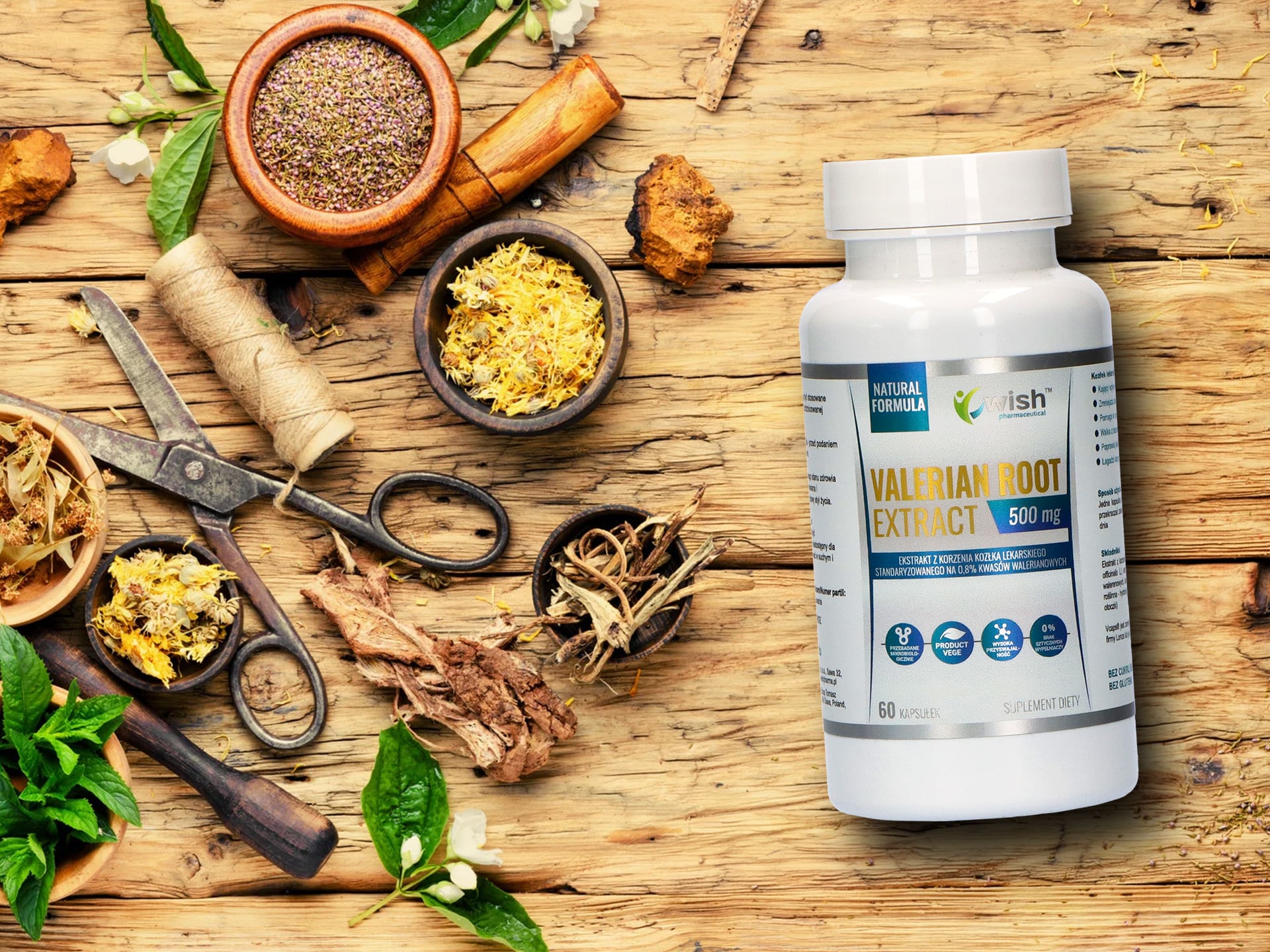 Wish Ekstrakt z kořene kozlíku lékařského 500mg