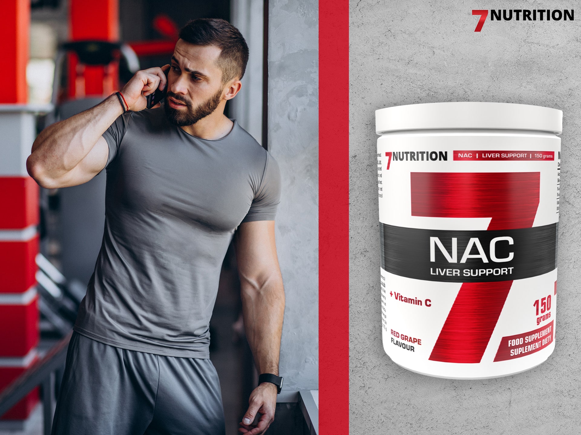 7 Nutrition - NAC s vitamínem C - antioxidant, podpora detoxikace jater