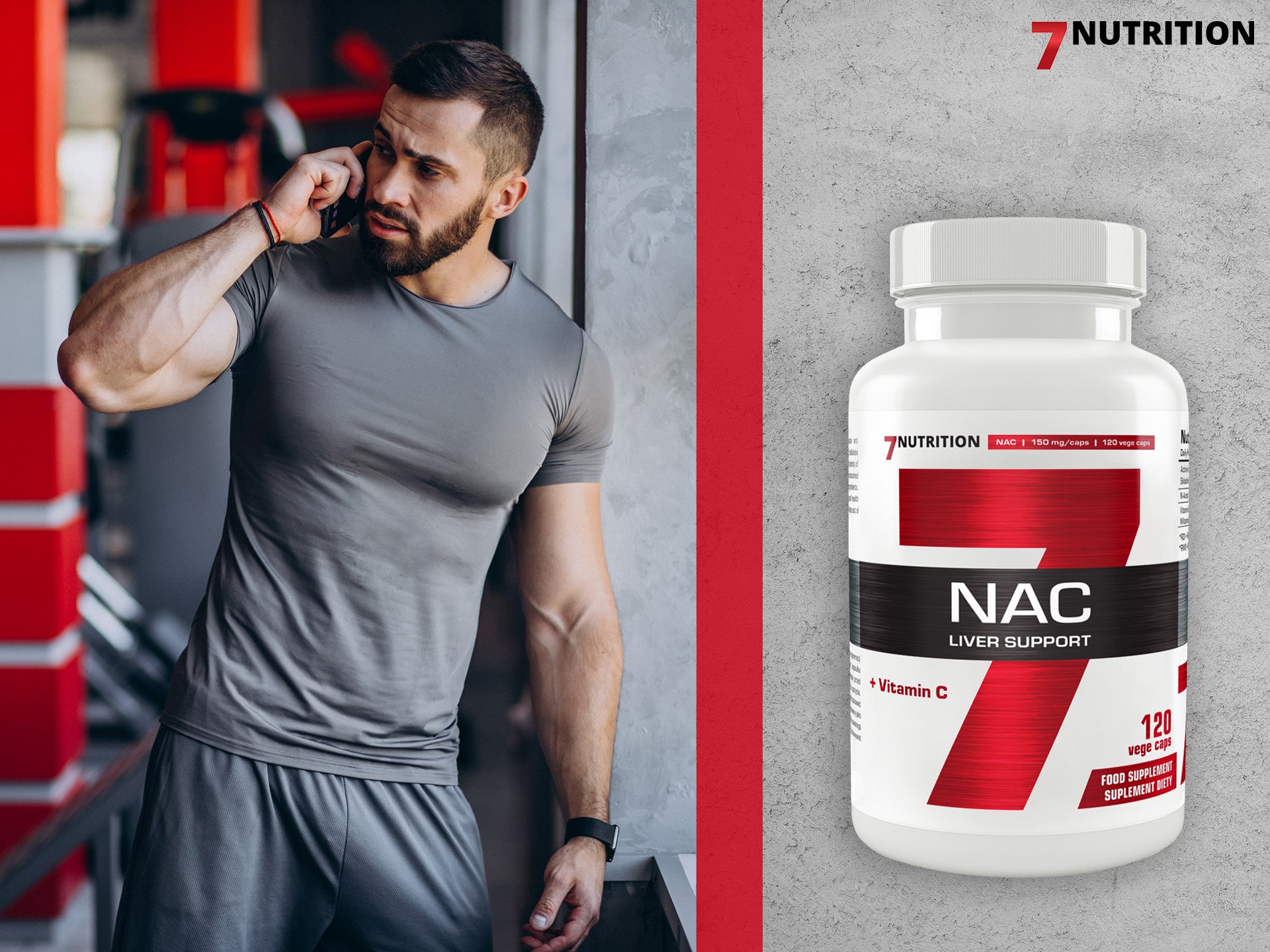 7 Nutrition - NAC s vitaminem C - antioxidant, podpora detoxikace jater
