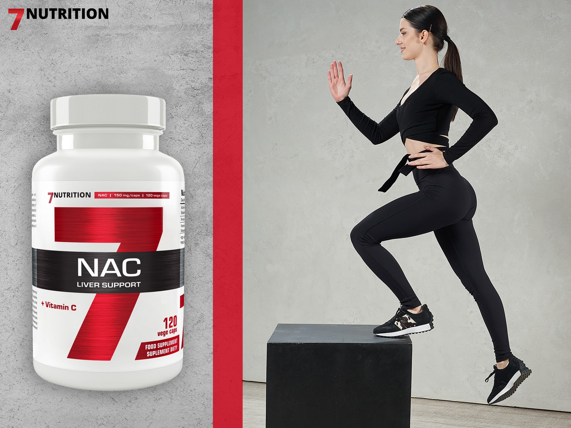 7 Nutrition - NAC s vitaminem C - antioxidant, podpora detoxikace jater