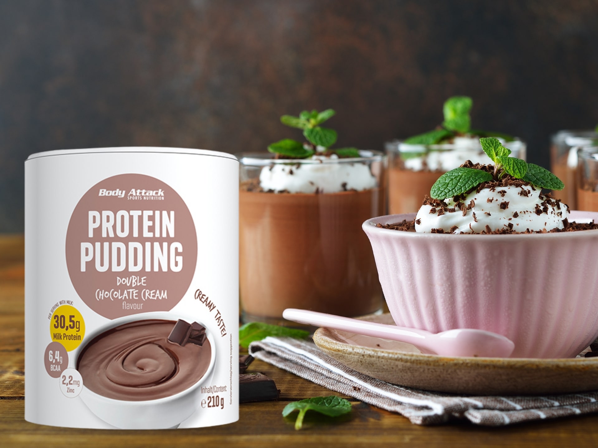 Proteinový dezert bez cukru - Protein Pudding - Body Attack