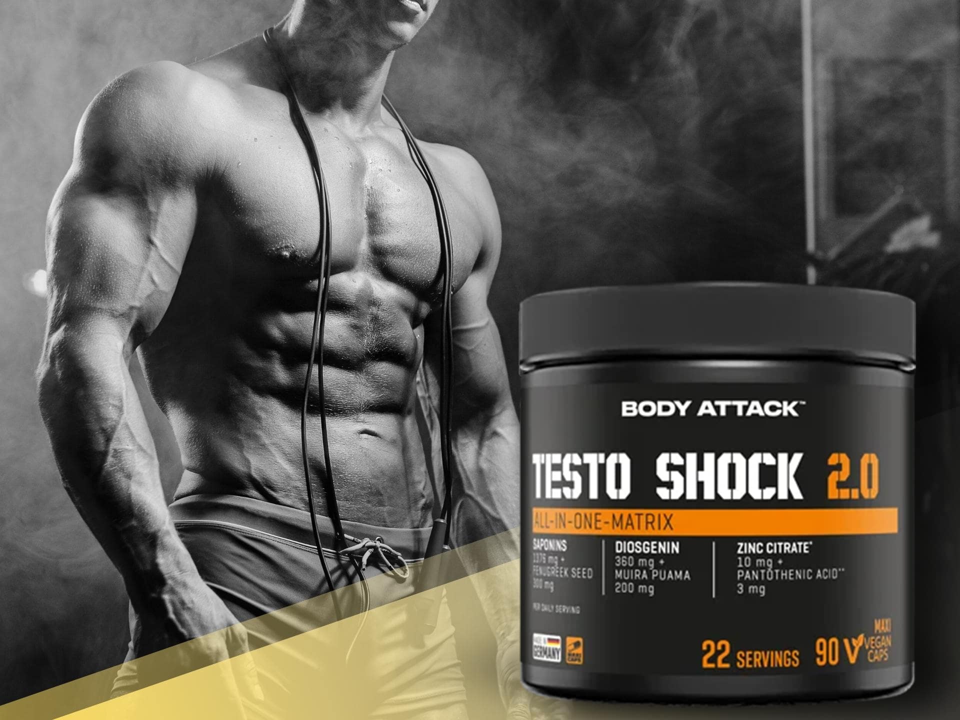 BODY ATTACK Testo Shock 2.0 – 90 vege caps