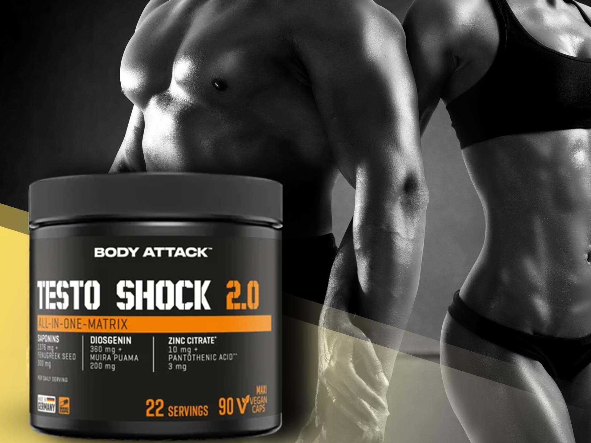 BODY ATTACK Testo Shock 2.0 – 90 vege caps