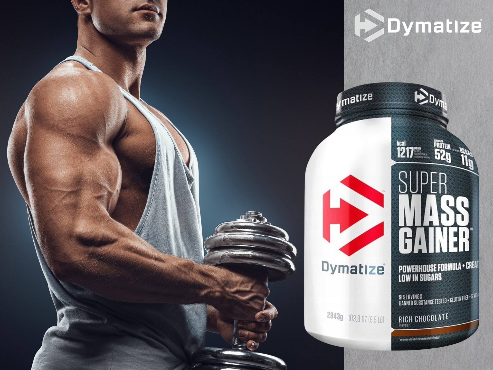 Dymatize Gainer - sacharidovo-bílkovinový doplněk s vitamíny a kreatinem