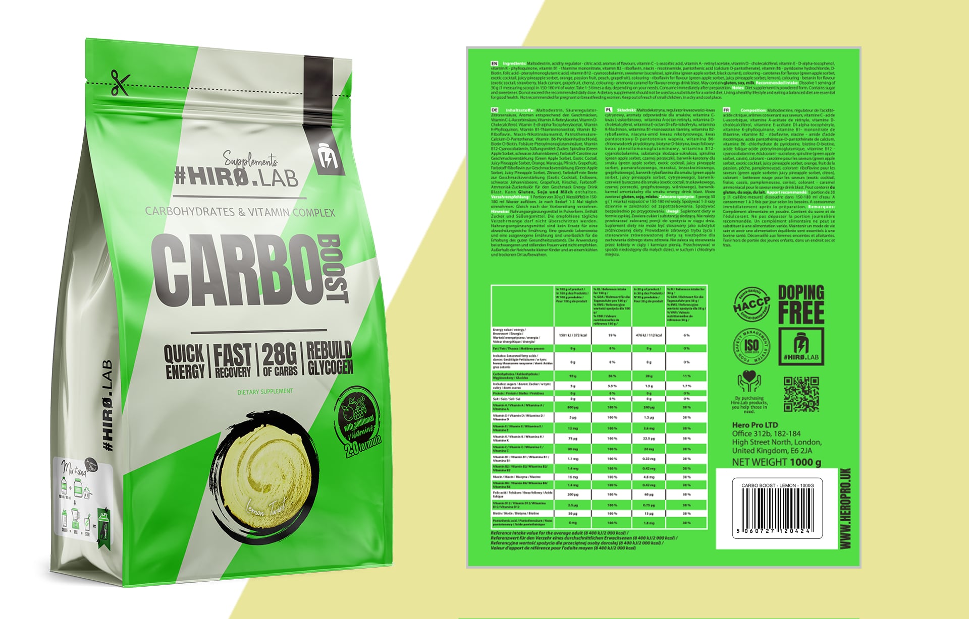 Hiro.Lab - Carbo Boost - sacharidový doplněk na bázi maltodextrinu
