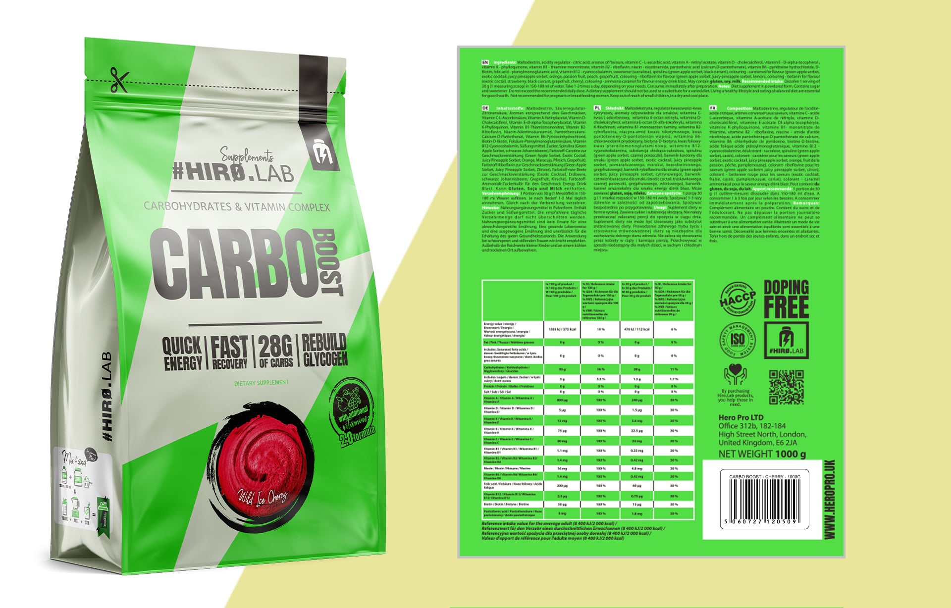 Hiro.Lab - Carbo Boost - uhlovodanový doplněk na bázi maltodextrinu