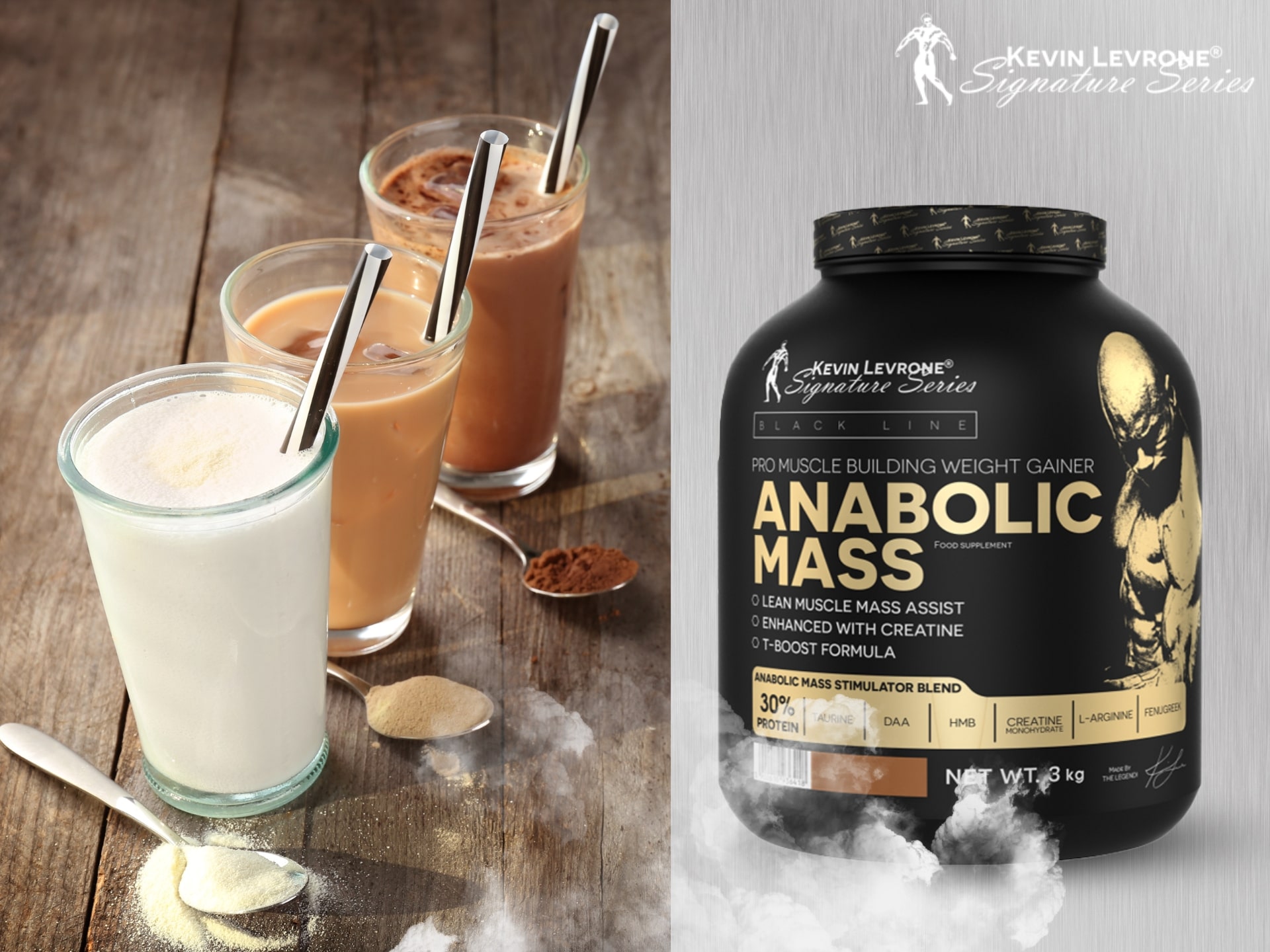 Kevin Levrone - Anabolic Mass - proteinová a sacharidová výživa, kreatin, HMB + DAA a extrakt z pískavice