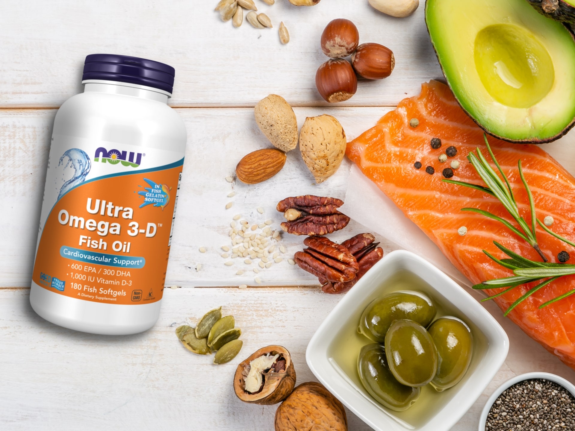 NOW Foods - Omega 3 a vitamín D3 1000 IU