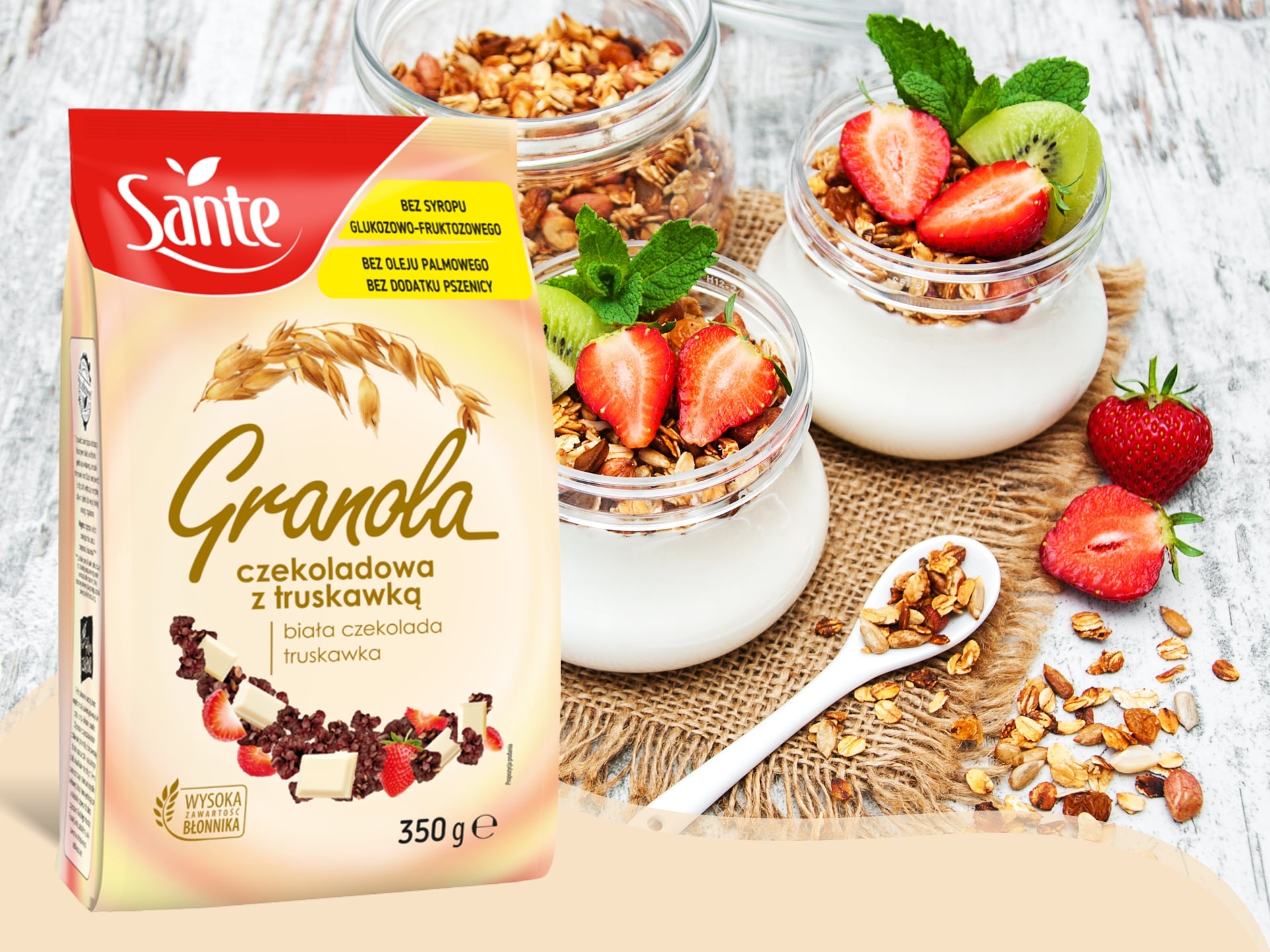 Granola z Bílou Čokoládou i Jahodami - 350g
