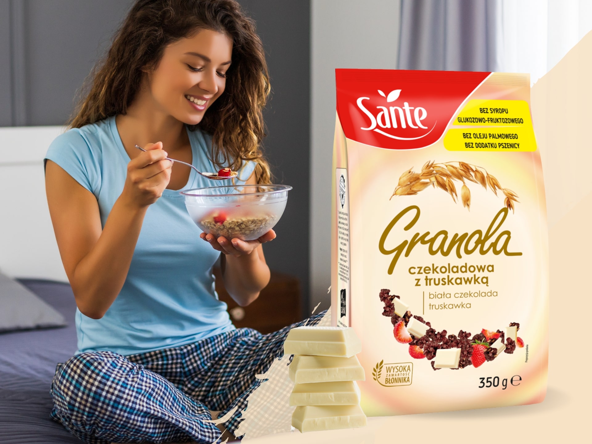 Granola z Bílou Čokoládou i Jahodami - 350g