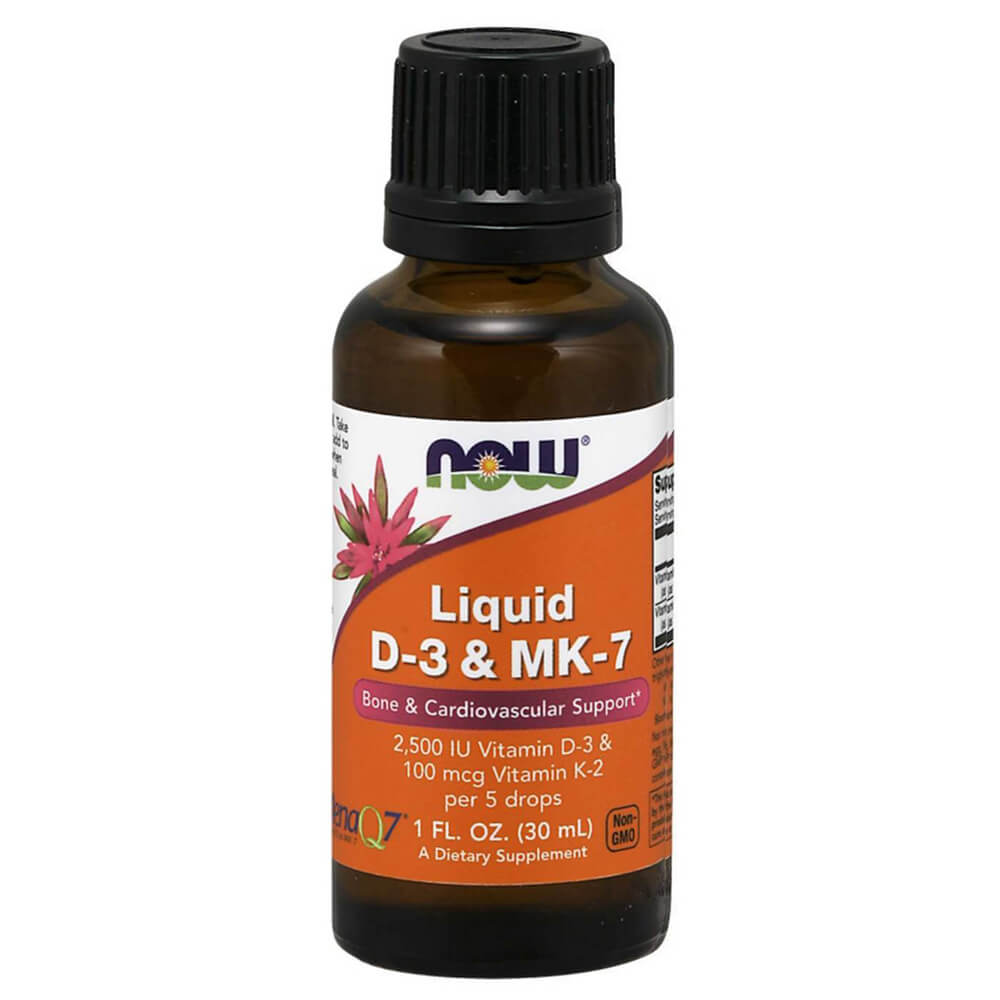Now Foods Liquid D3 & MK7 Přední etiketa