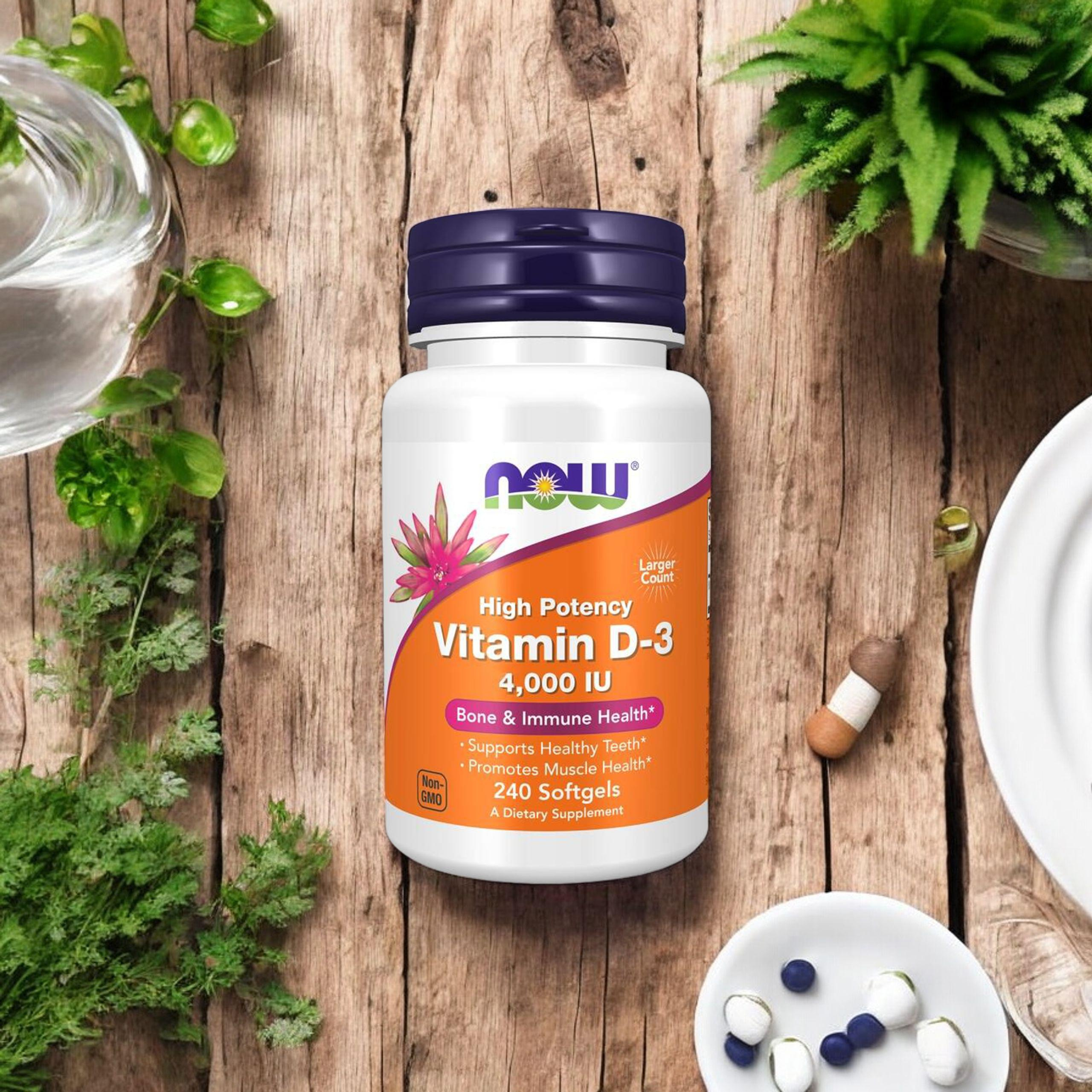 NOW Vitamin D3 4000IU - 240softgels