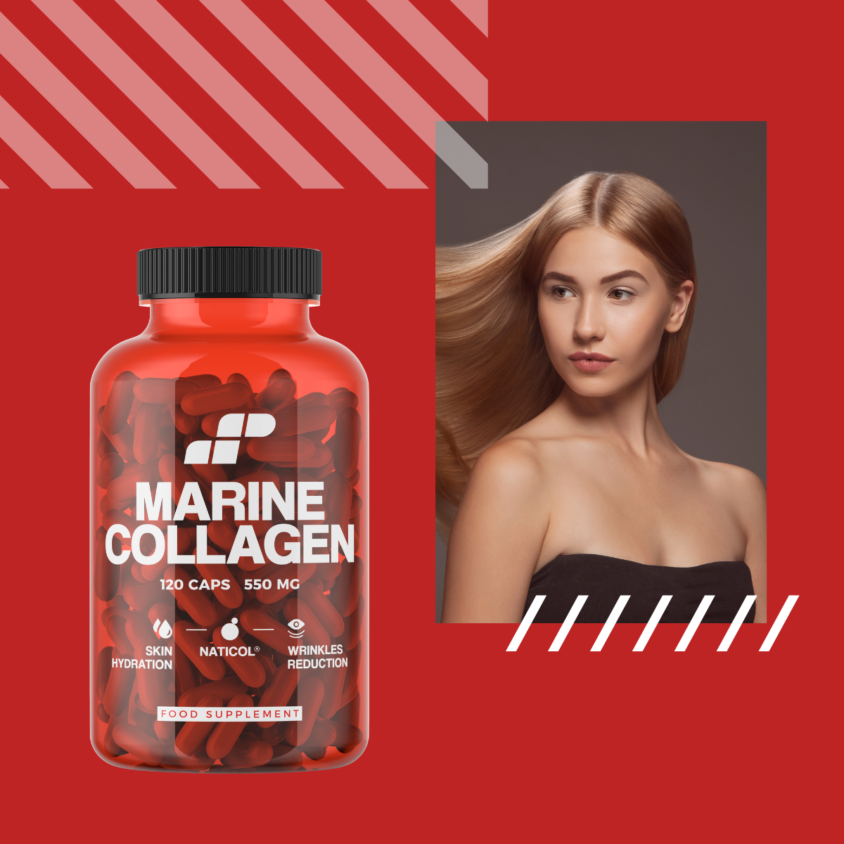MP NUTRITION Marine Collagen 550mg - 120caps - Kolagen Rybi Naticol
