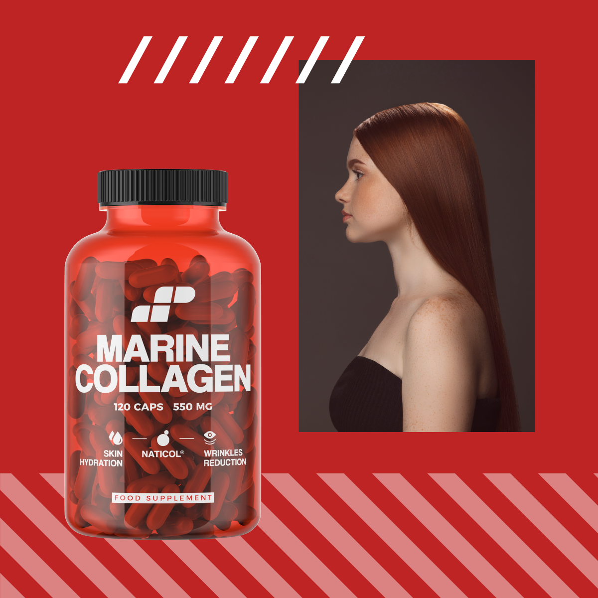 MP NUTRITION Marine Collagen 550mg - 120caps - Kolagen Rybi Naticol