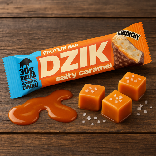 DZIK - Proteinová Tyčinka Křupavá - 70g - Slaný Karamel